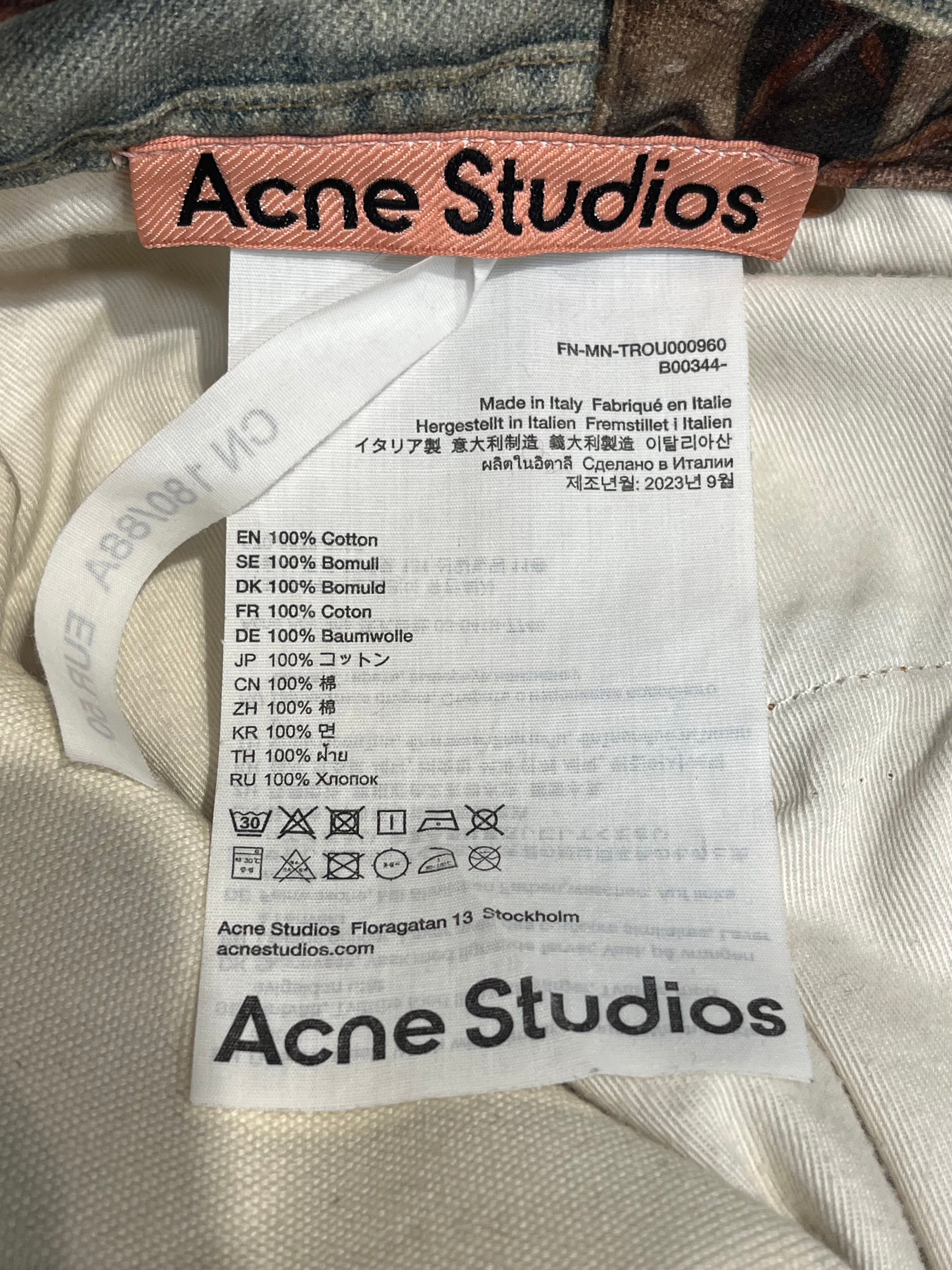 Acne Studios/Pants/50/Cotton/MLT/Graphic/TROMPE L'OEIL DISTRESS DENIM view 3