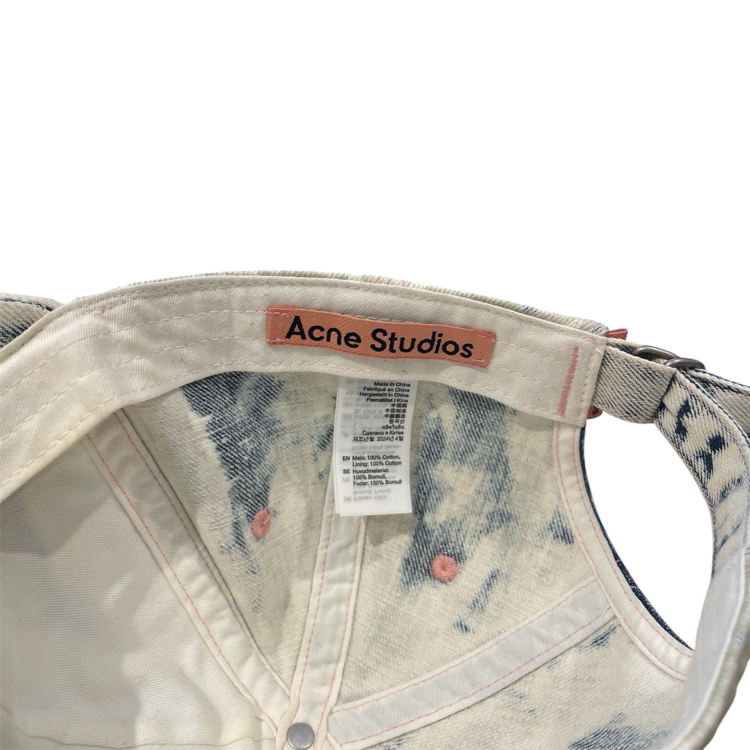Acne Studios/Cap/OS/Cotton/WHT/Coated Denim Baseball Cap view 3