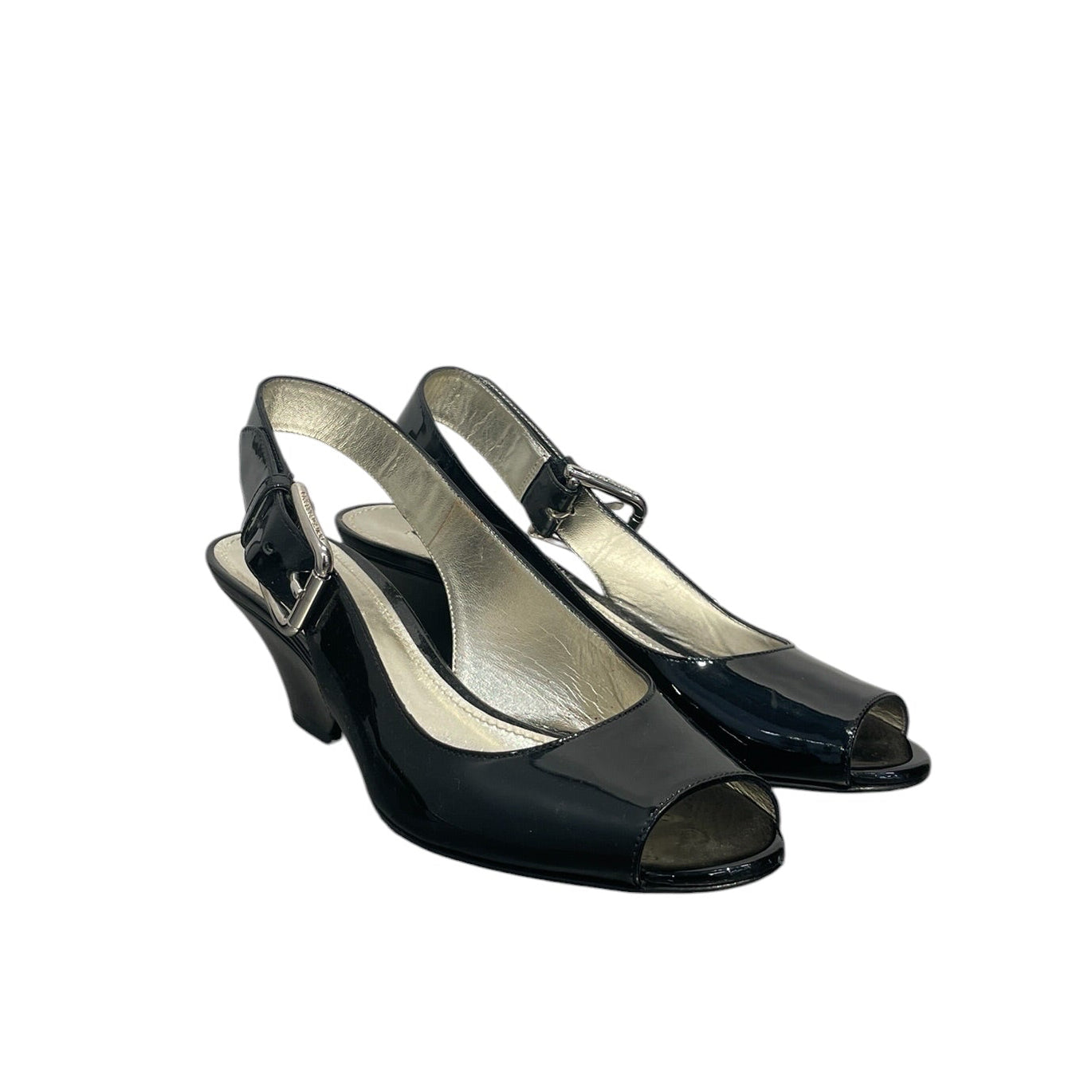 DOLCE&GABBANA/Heels/EU 38/BLK/PATENT LEATHER BUCKLE DETAIL view 1