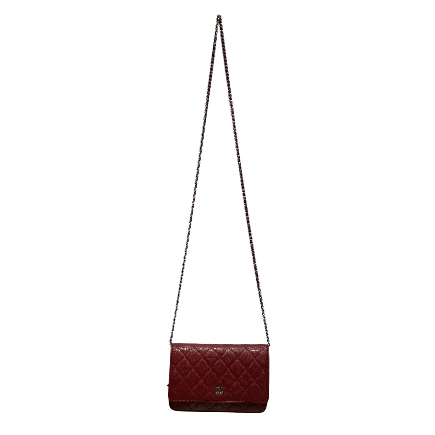 CHANEL/Cross Body Bag/Leather/BRD/caviar leather wallet on chain view 1