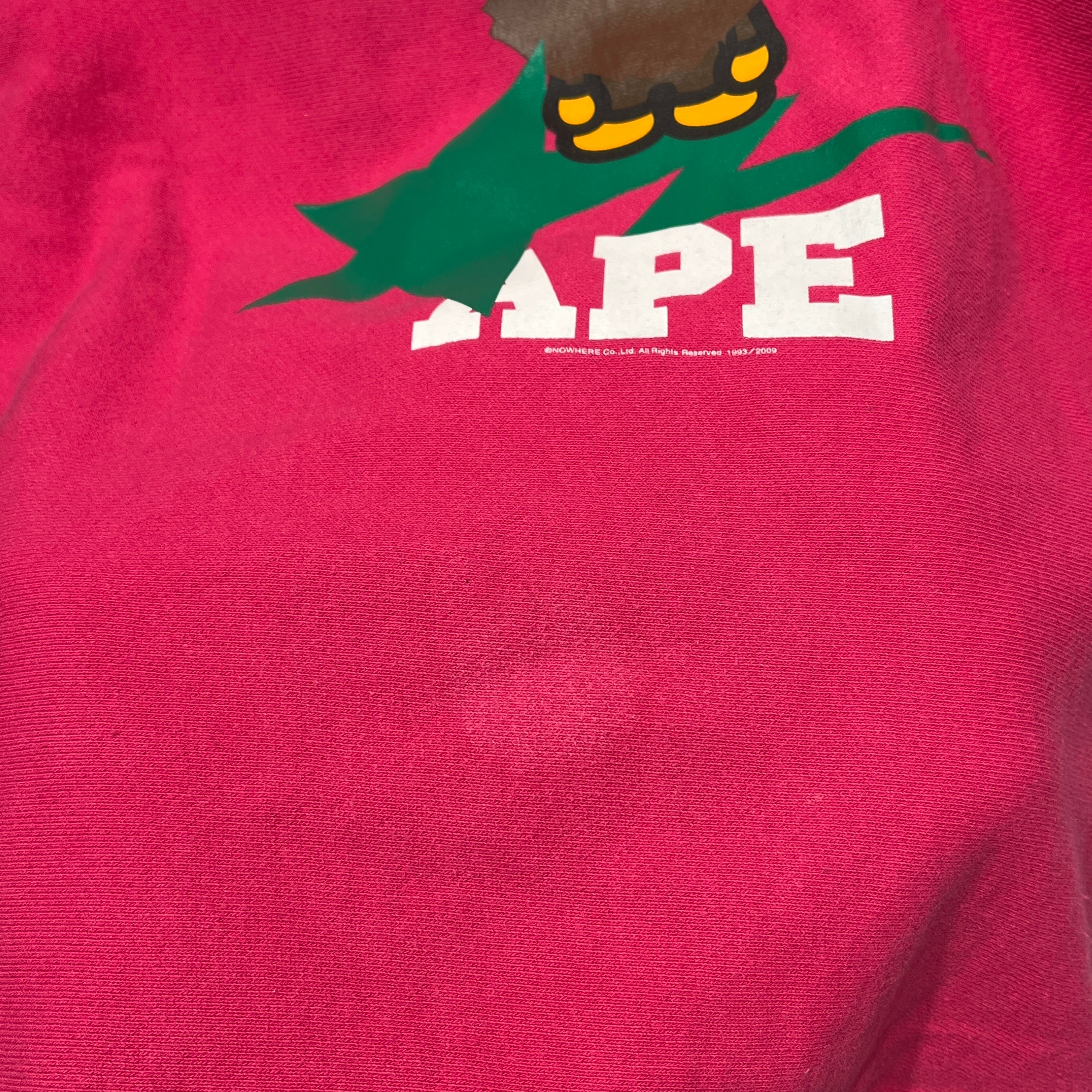 A BATHING APE/Sweatshirt/S/Graphic/Cotton/PNK/APE STANDING ON GRN STAR view 5