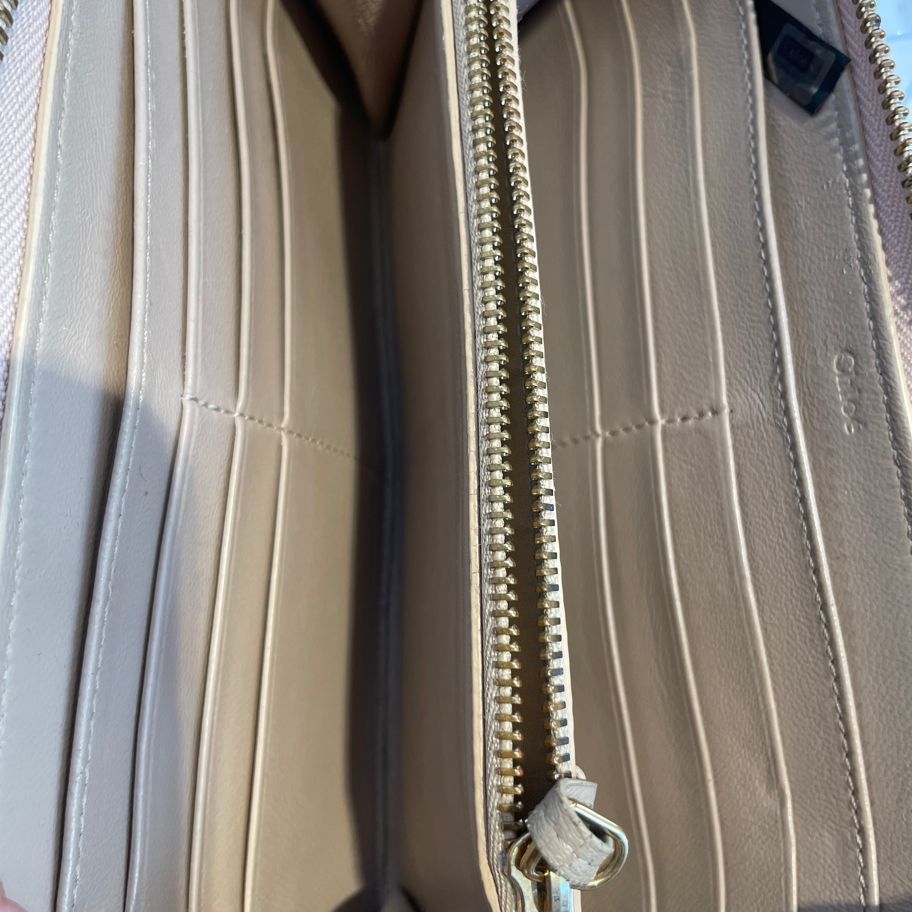 Chloe/Long Wallet/Leather/BEG/drew leather view 3