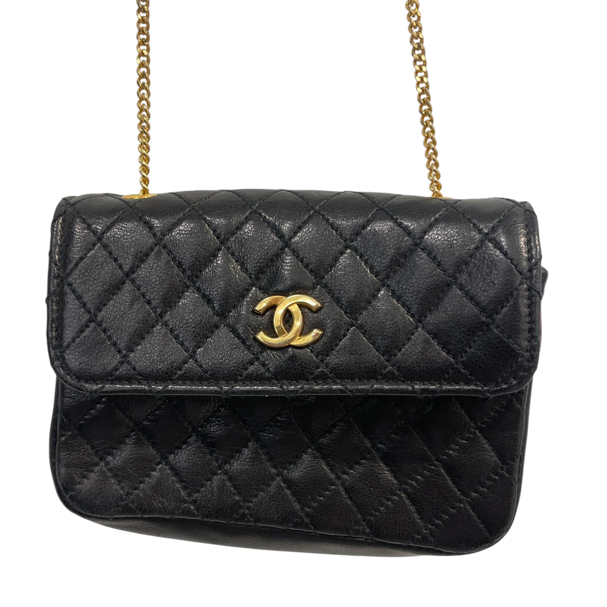 CHANEL/Bag/Leather/BLK/VTG 90S MICRO FLAP BAG view 3
