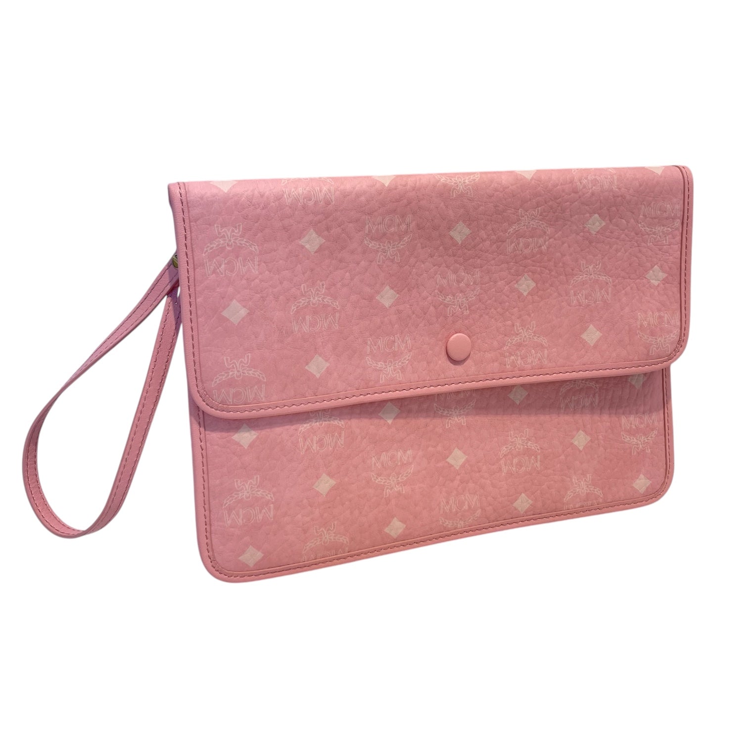 MCM/Pouch/Monogram/Cotton/PNK/diamonds/kha inside view 1