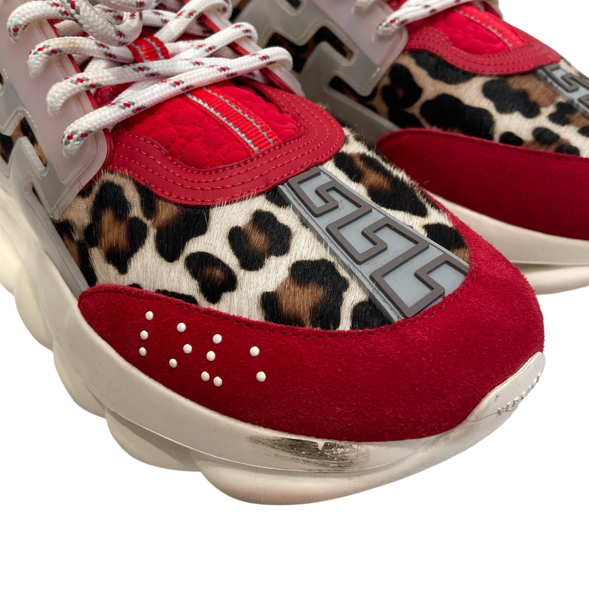 VERSACE/Low-Sneakers/EU 43/Leopard/Suede/RED/ view 5