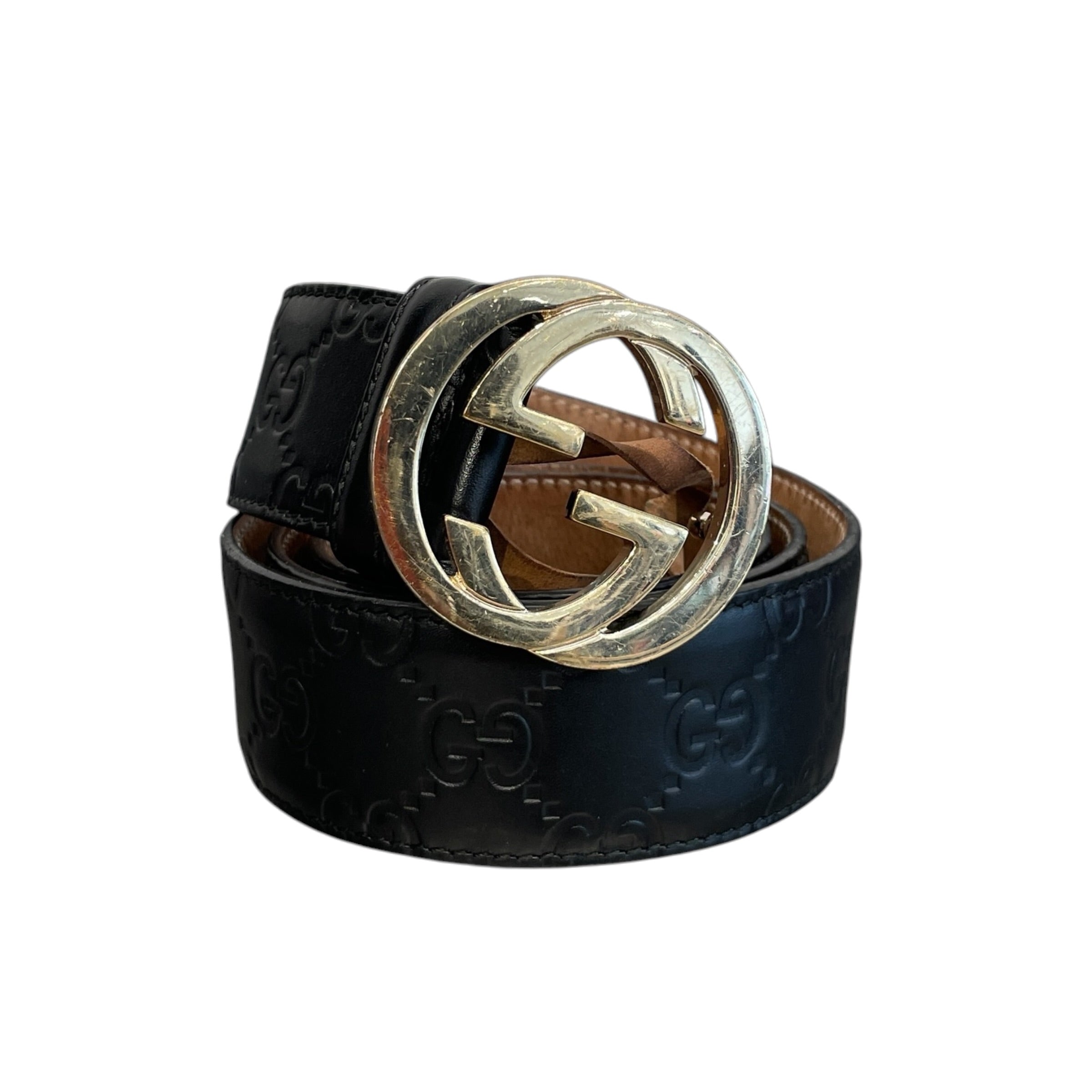 GUCCI/Belt/Monogram/Leather/BLK/L's/ view 1