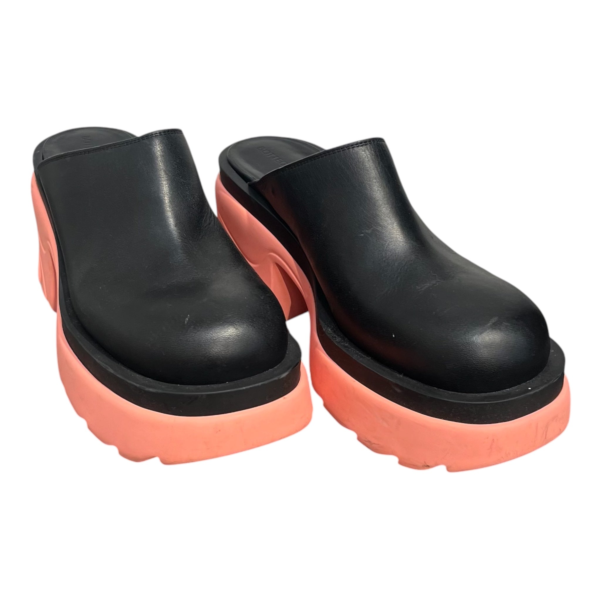 BOTTEGA VENETA/Sandals/Leather/BLK/BLACK & PINK FLASH MULES view 1