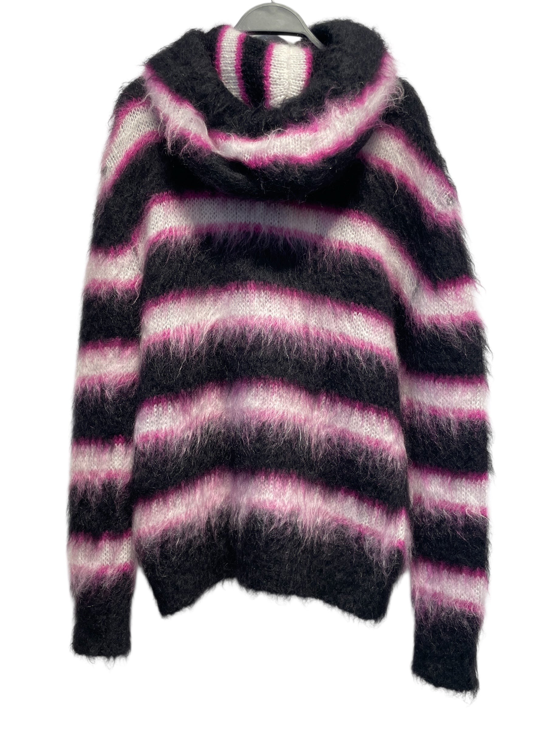 MARNI/Hoodie/44/Stripe/Mohair/BLK/pink white stripes view 2