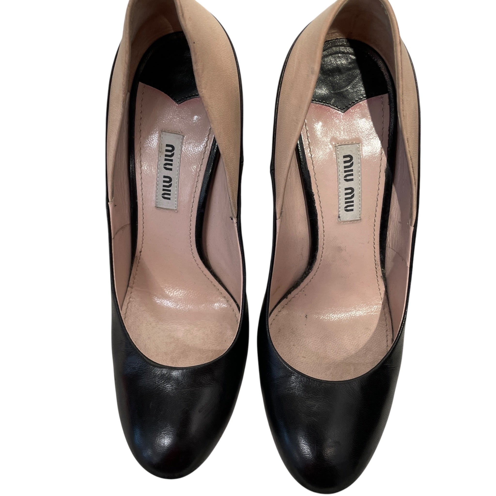 MIU MIU/Heels/EU 37.5/Leather/BLK/two tone view 3