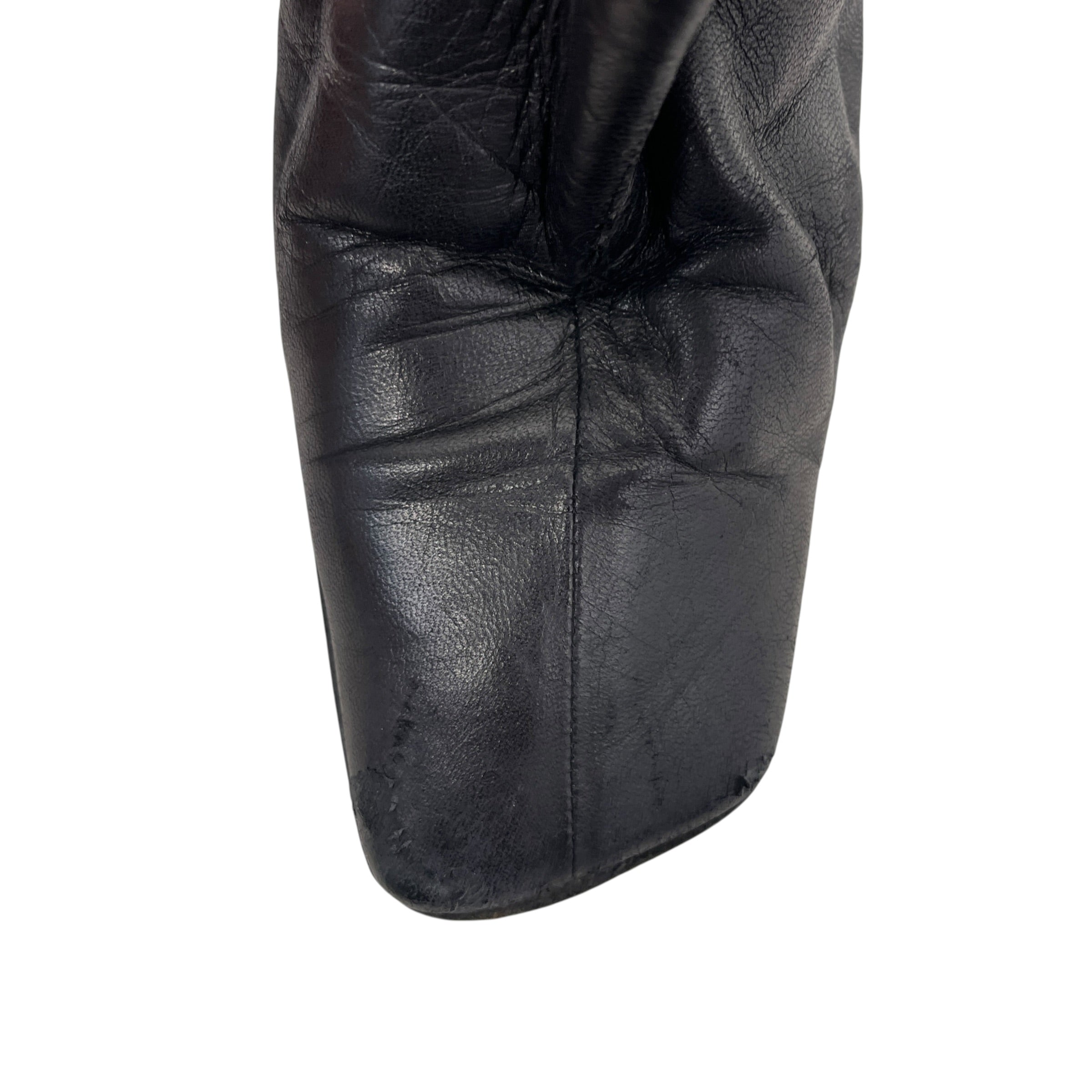 MIU MIU/Ankle Boots/EU 39.5/Leather/BLK/VINTAGE SQUARE TOE ANKLE BOOT view 6