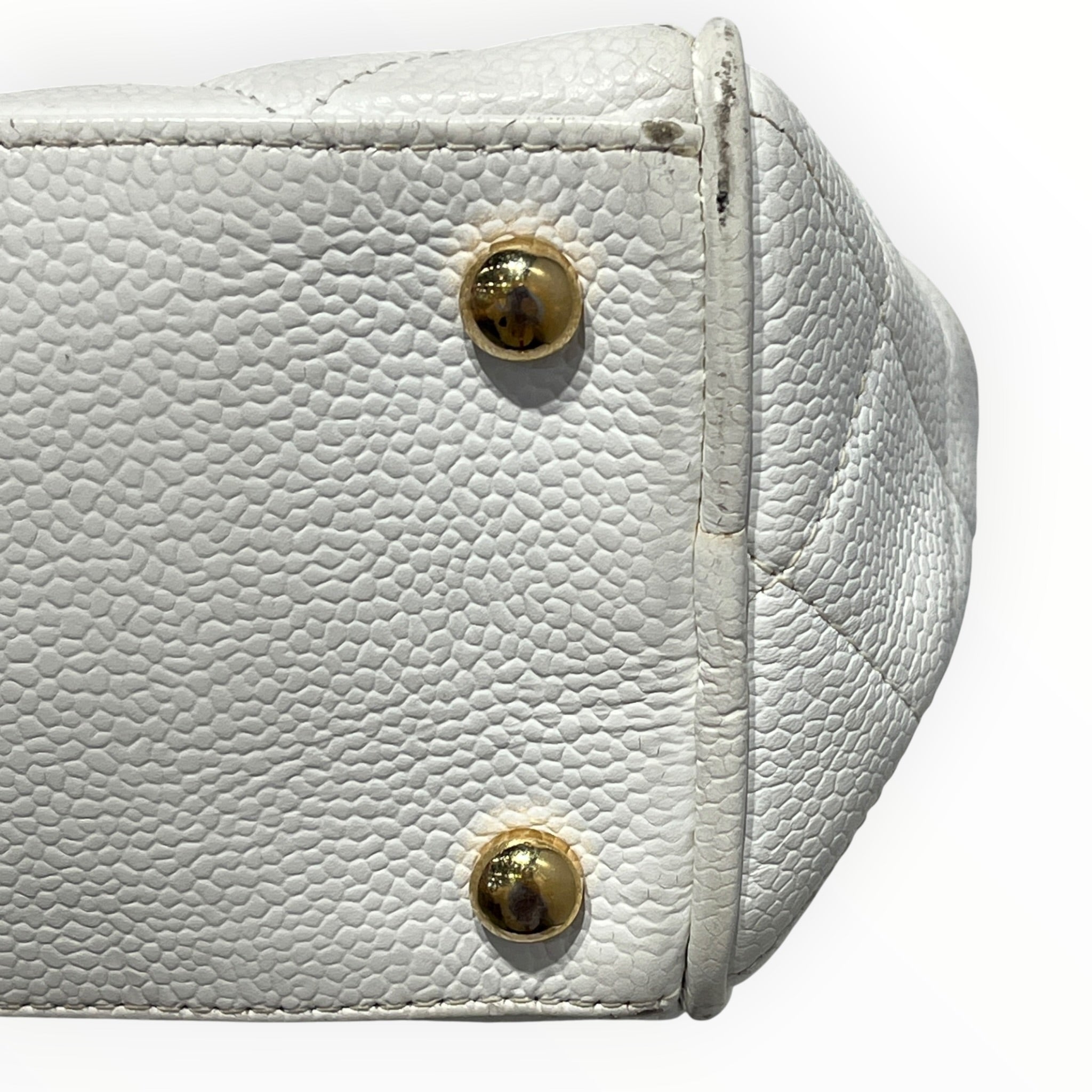 CHANEL/Hand Bag/Leather/WHT/Timeless Quilted Bowler Bag view 5