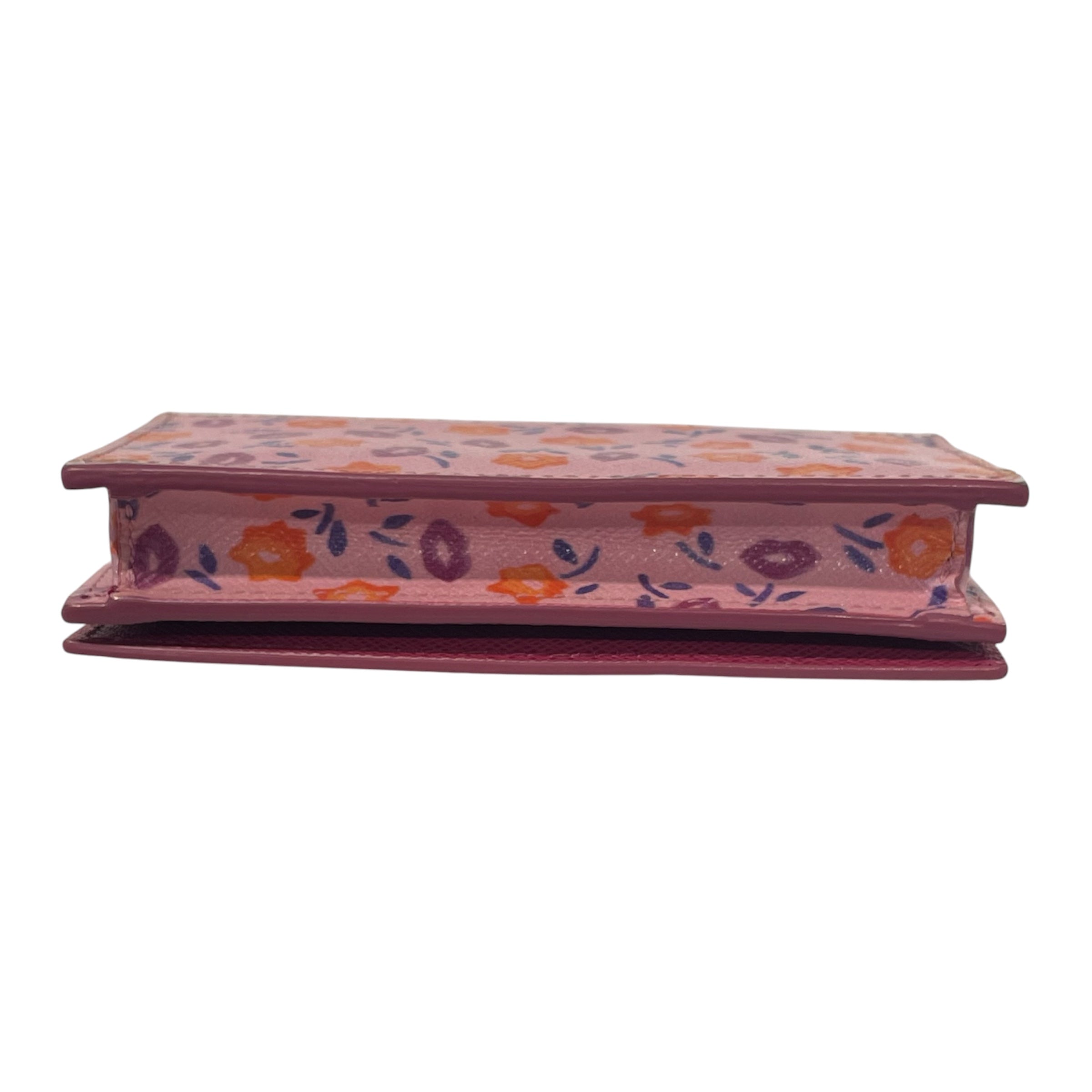 PRADA/Bifold Wallet/Floral Pattern/Leather/PNK/L's/ view 3