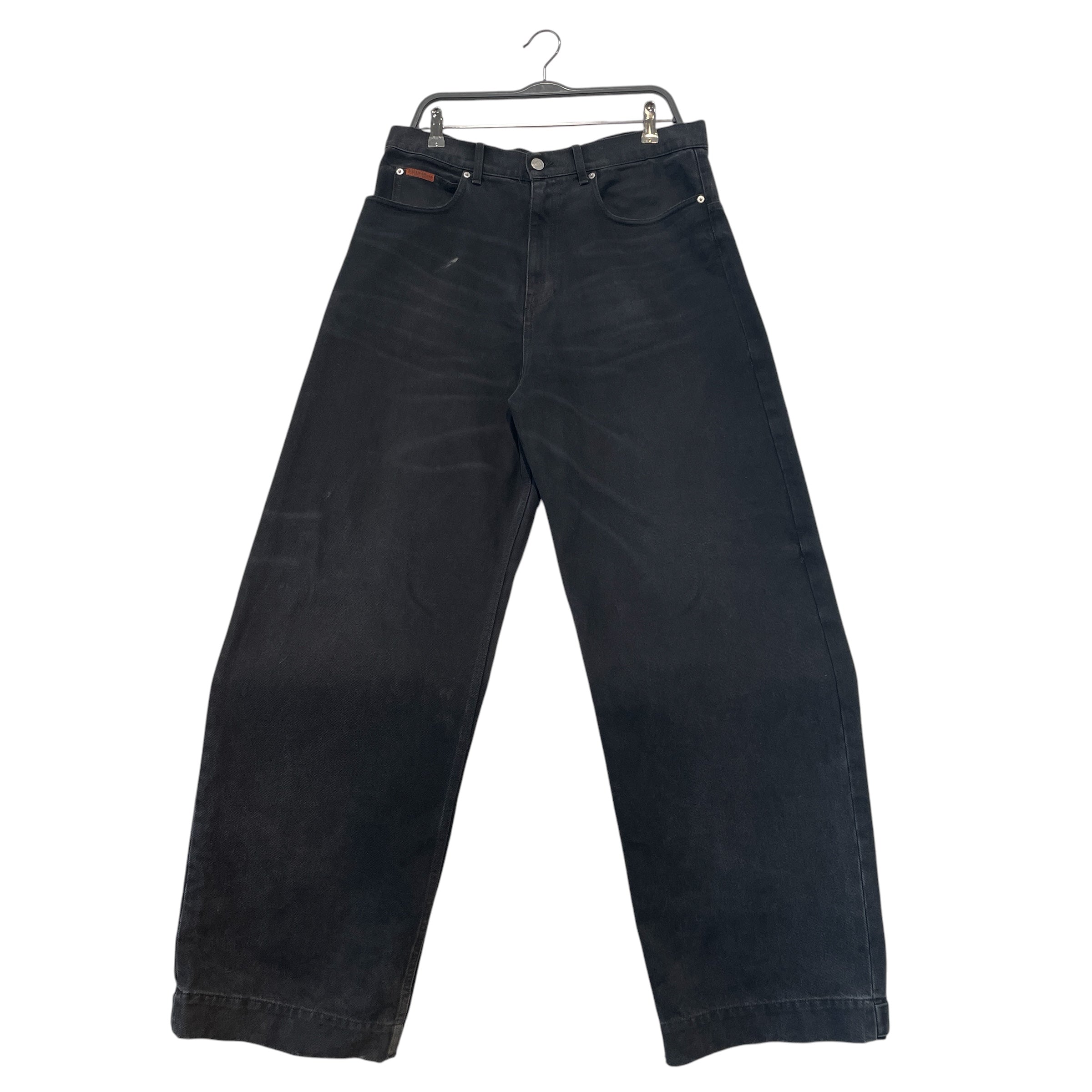 MARTINE ROSE/Pants/L/Cotton/BLK/Velcro Adjustable Hem Wide Leg view 1