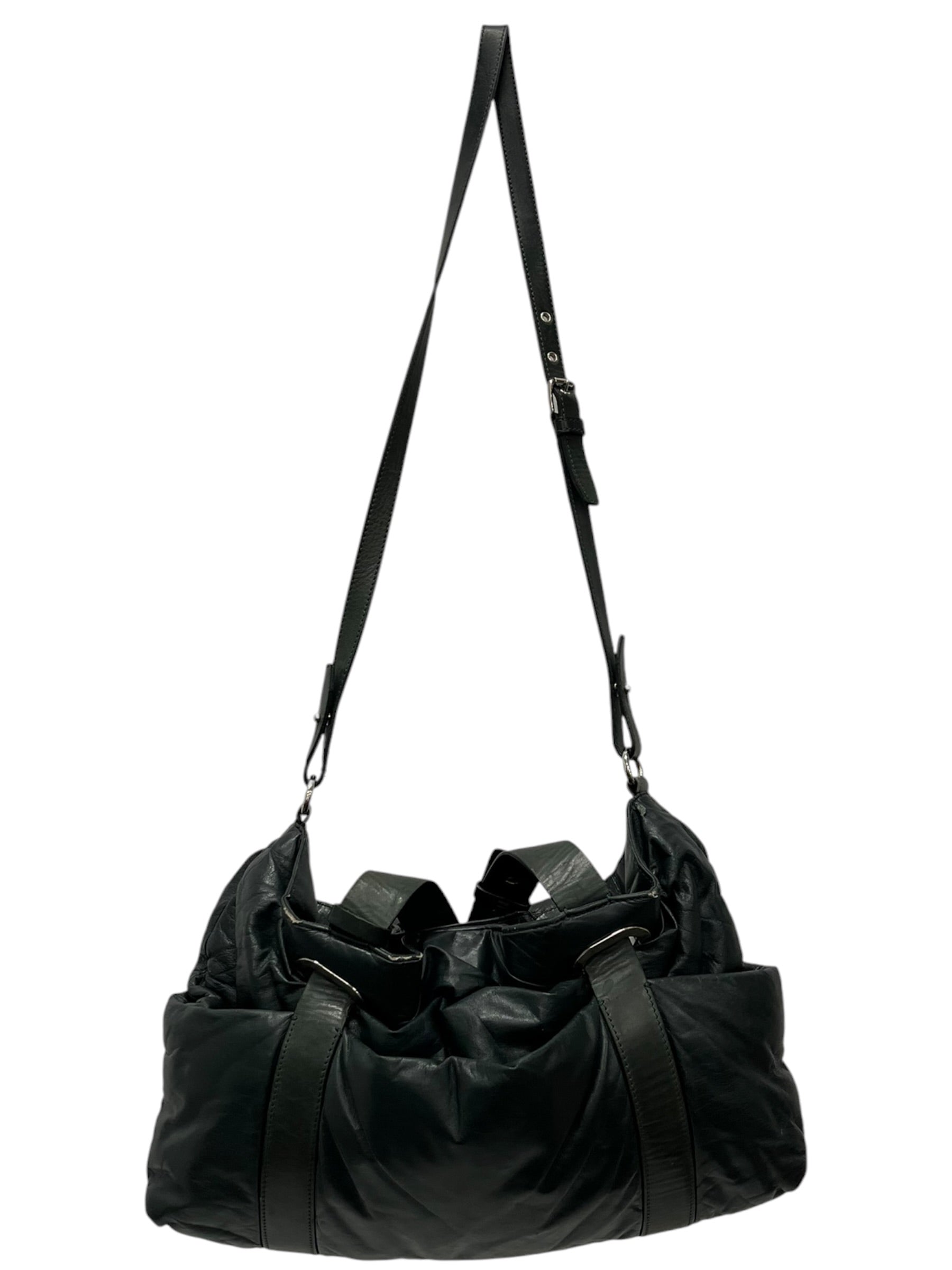 MARNI/Bag/Leather/GRN/cinch pouch puffed leather view 2