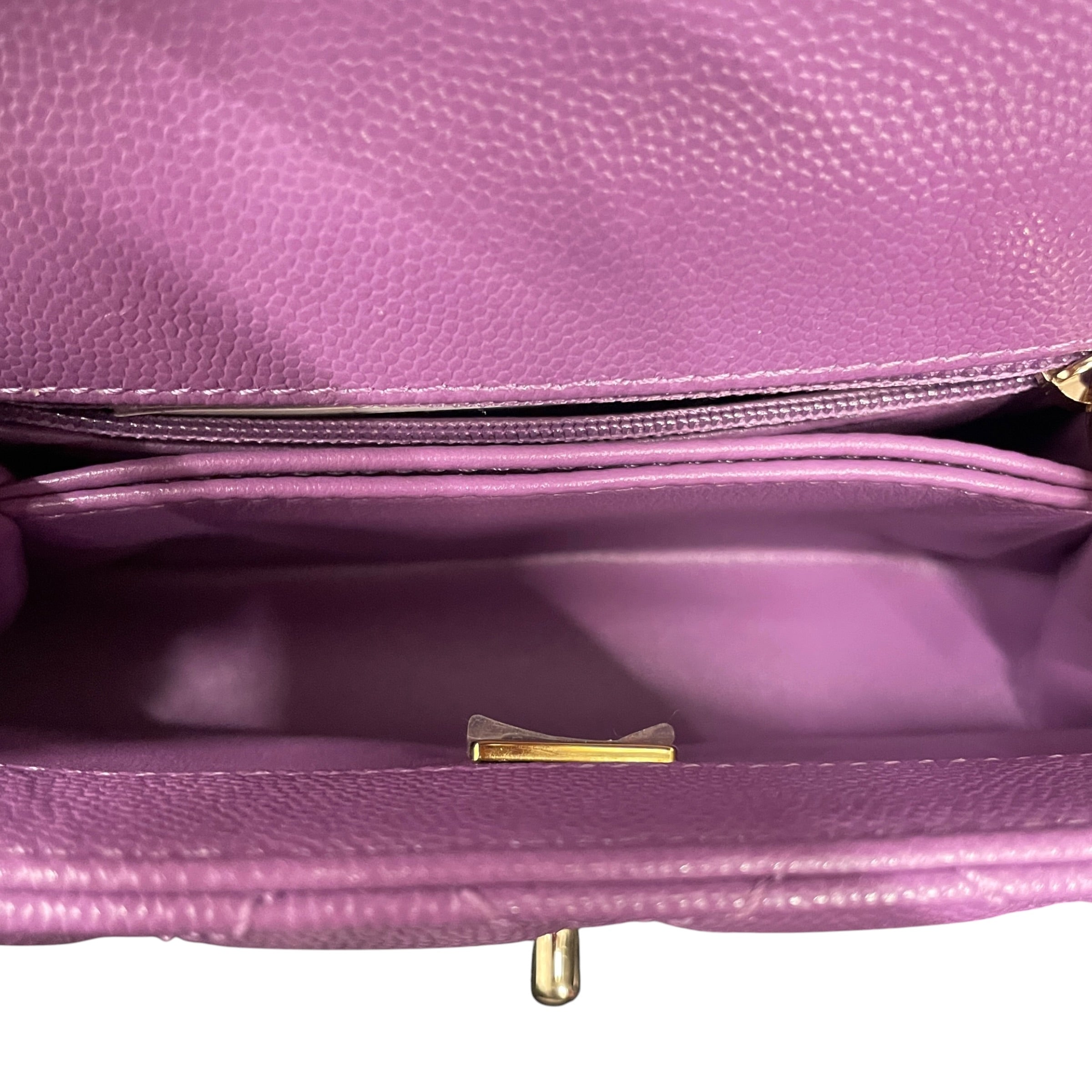 CHANEL/Hand Bag/Leather/PPL/CAVIAR MINI BAG view 5