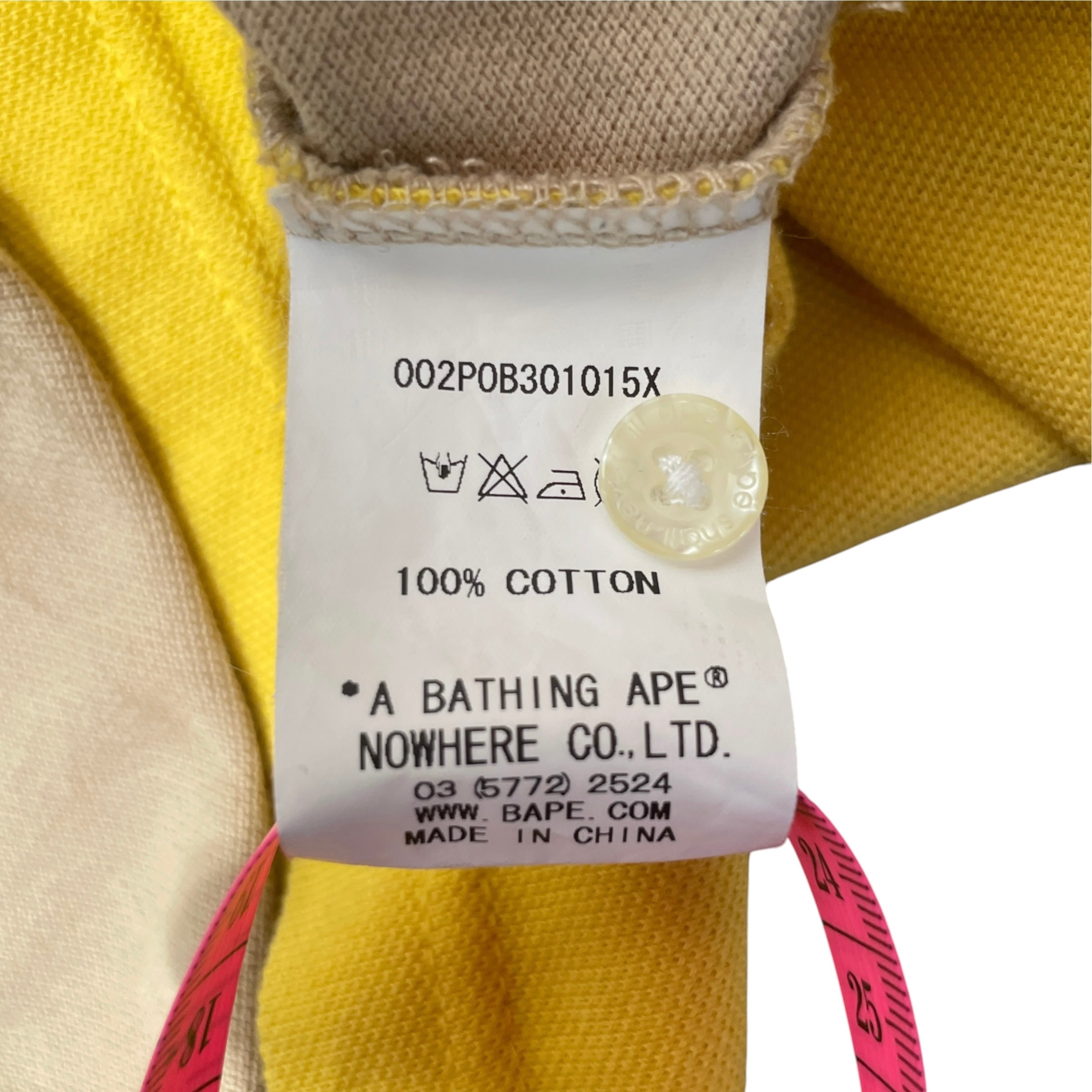 A BATHING APE/Polo Shirt/Cotton/YEL/All Over Print/ view 4