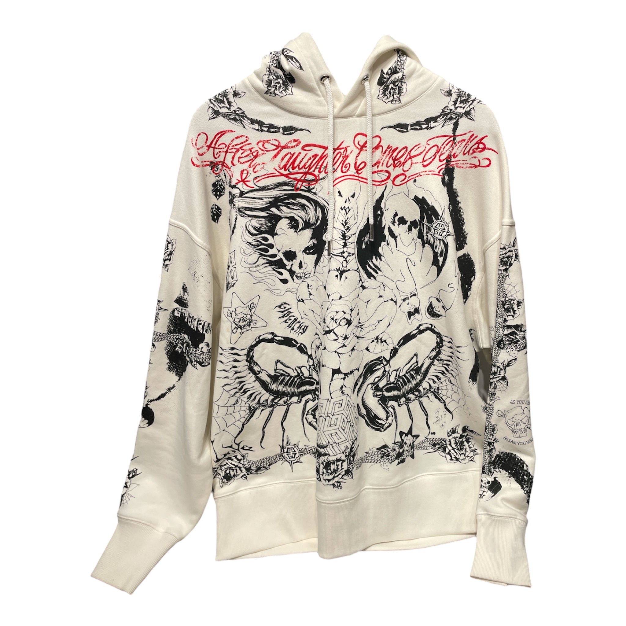 GIVENCHY/Hoodie/L/Graphic/Cotton/WHT/Tattoo-Print view 1