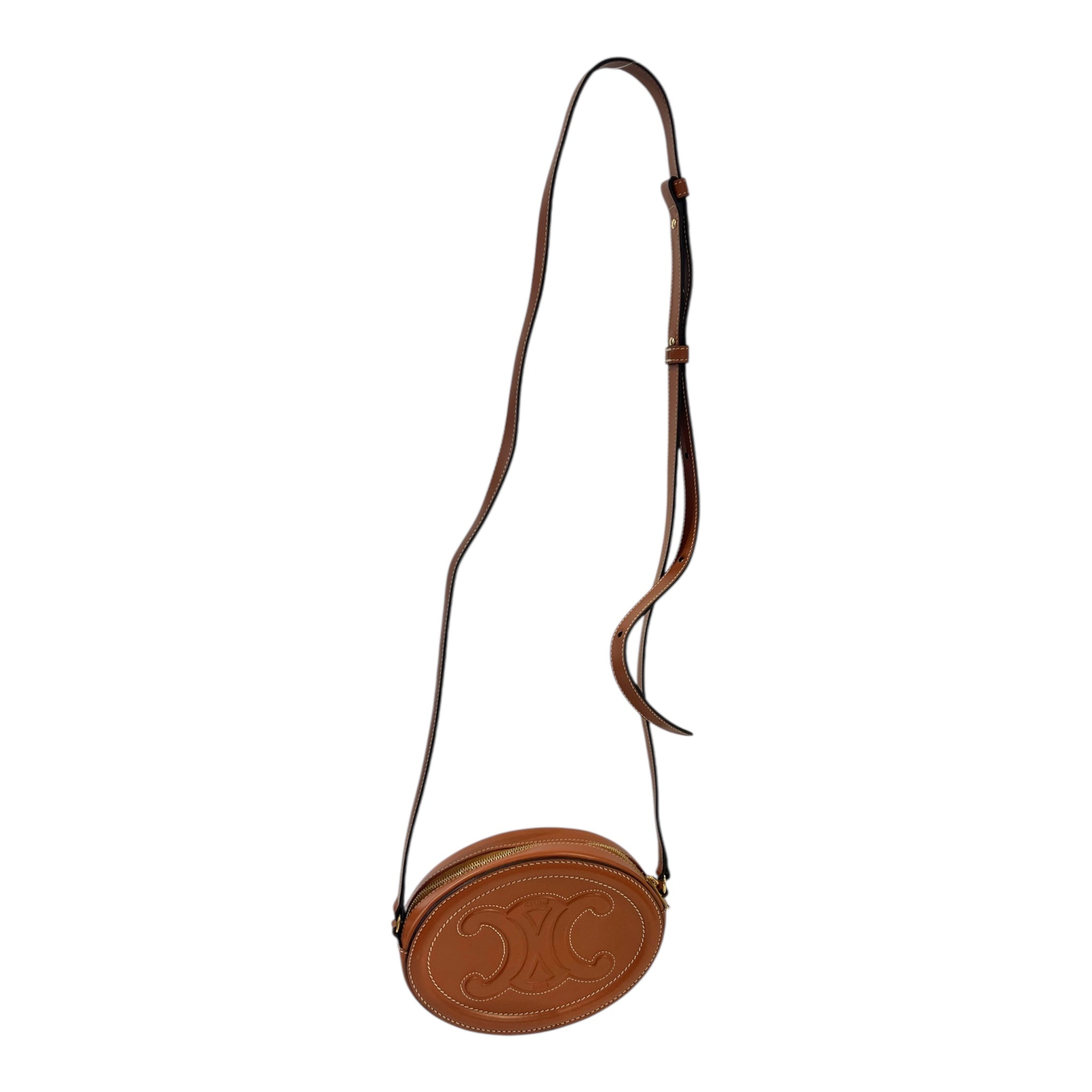 CELINE/Cross Body Bag/S/Leather/CML/LEATHER CUIR TRIOMPHE OVAL view 2