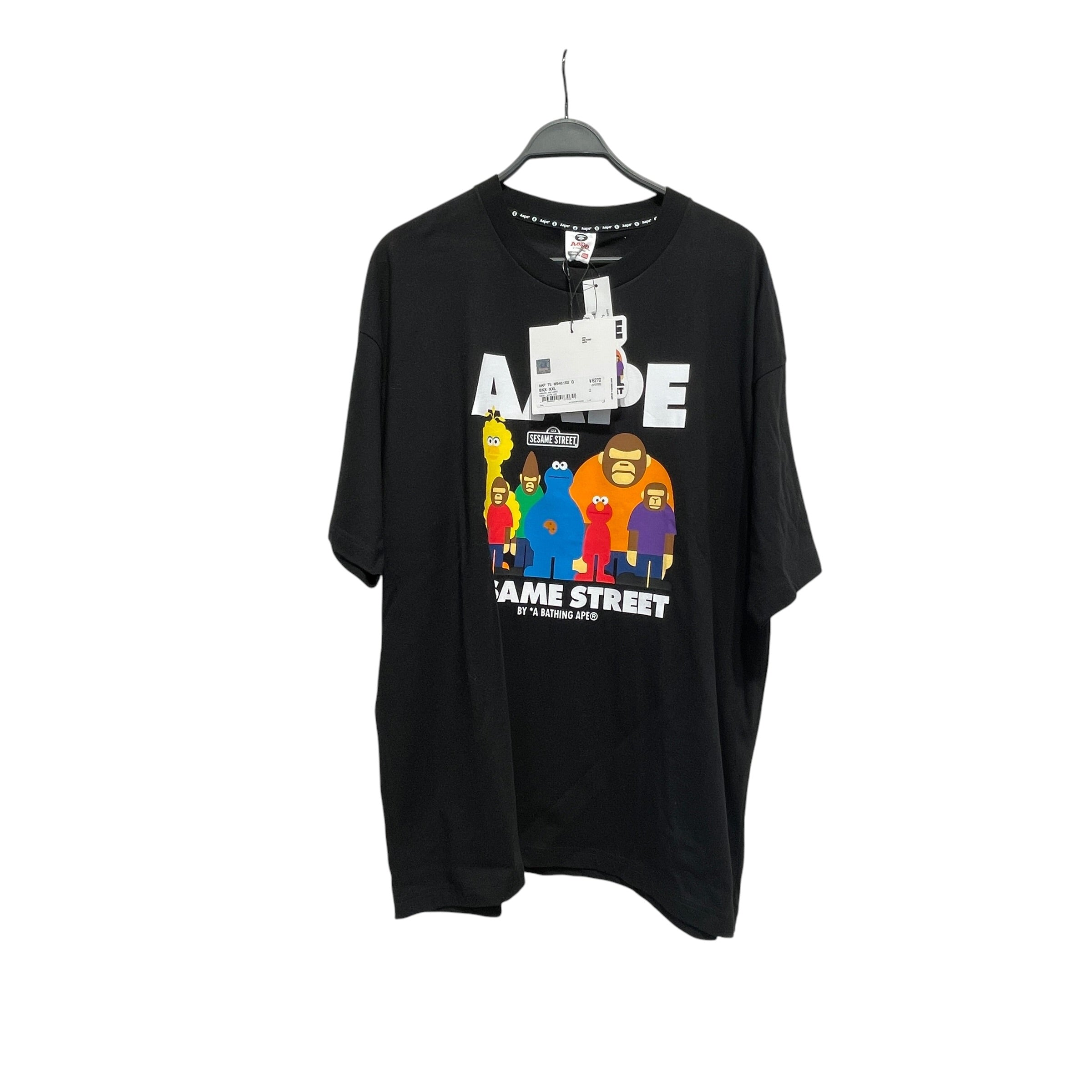 AAPE BY A BATHING APE/T-Shirt/XXL/Cotton/BLK/Graphic/Sesame Street view 1