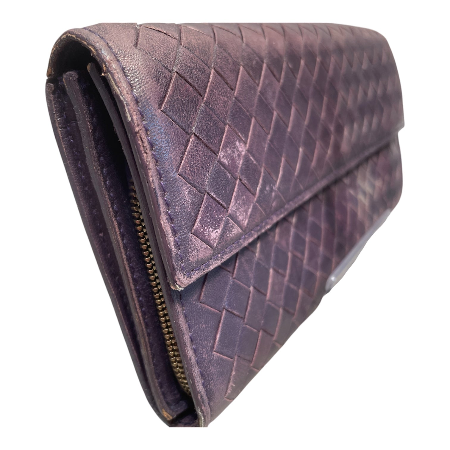 BOTTEGA VENETA/Long Wallet/Leather/PPL/L's/WOVEN LEATHER LONG WALLET view 3