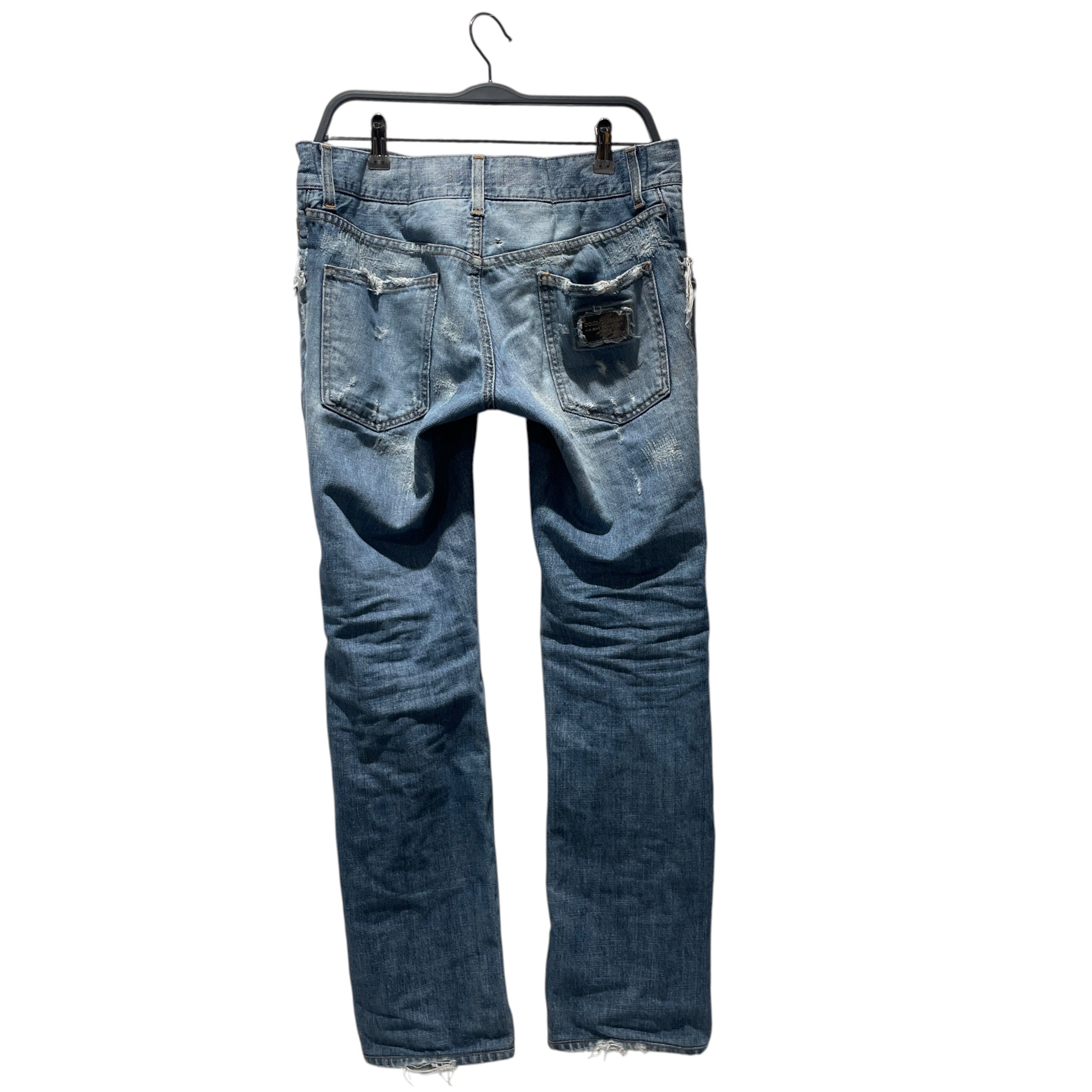 DOLCE&GABBANA/Straight Pants/48/Denim/IDG/distressed patchwork view 2