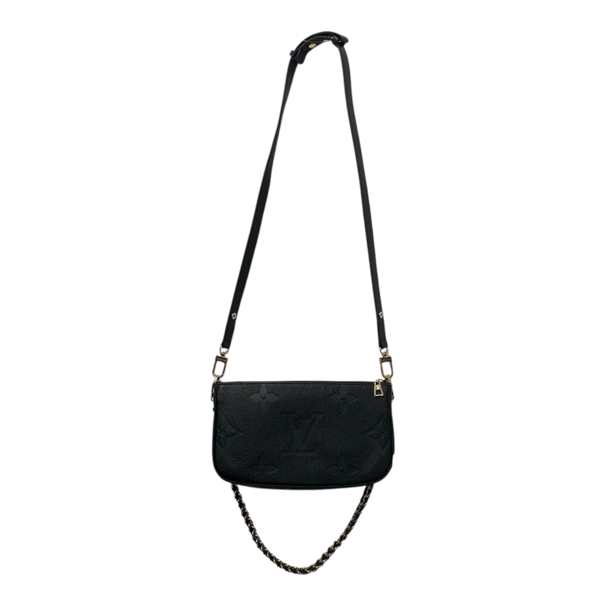 LOUIS VUITTON/Hand Bag/Monogram/Leather/BLK/MULTI POUCHETTE view 2