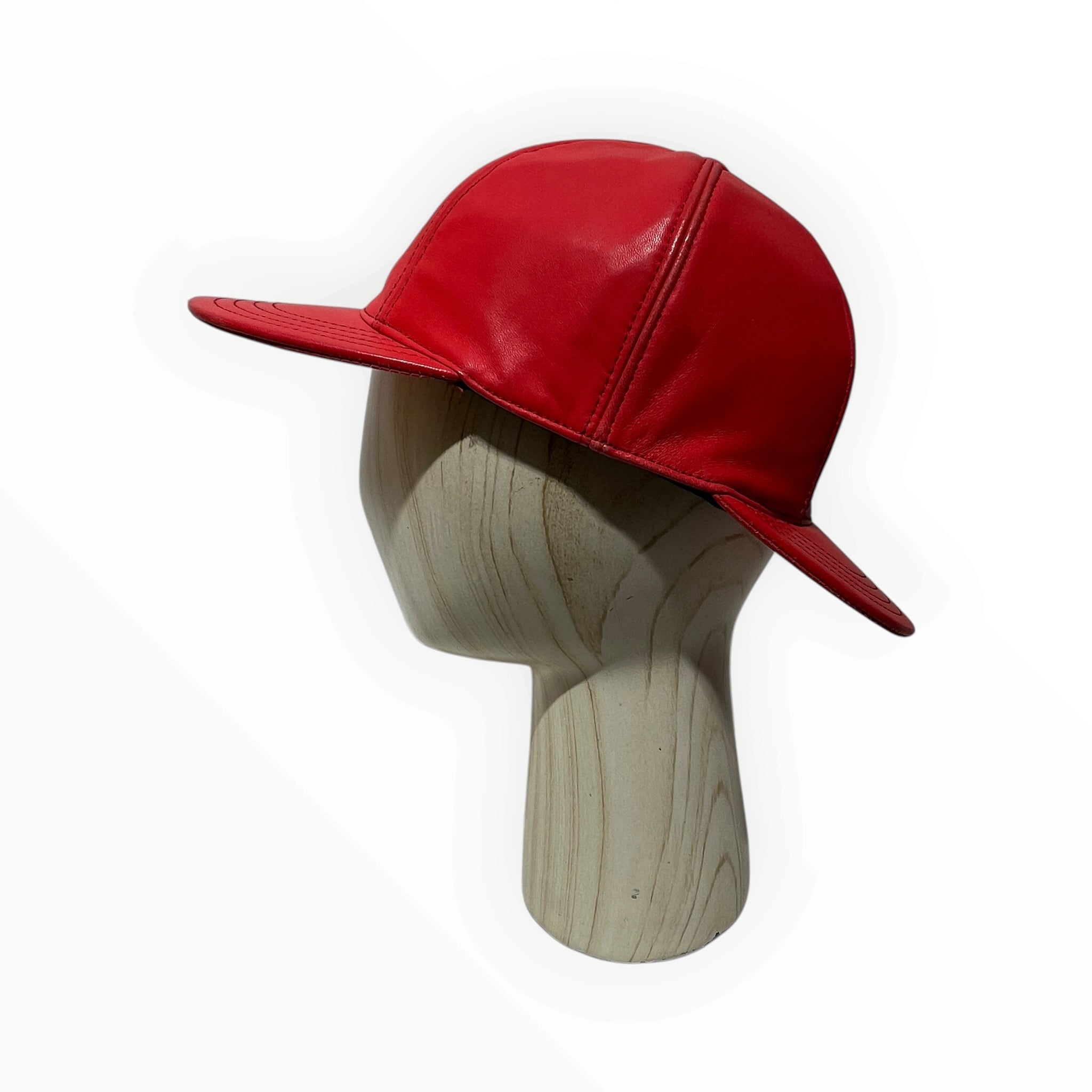 MOSCHINO/Trucker Cap/Leather/RED/Moschino Double Brim Hat view 3