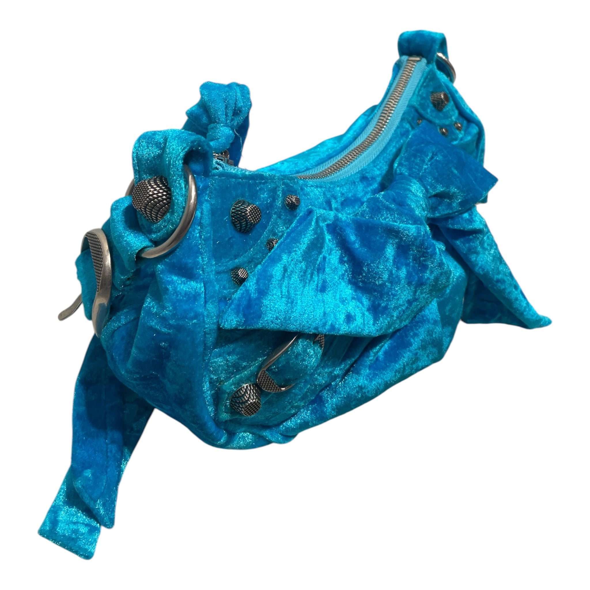 BALENCIAGA/Cross Body Bag/Velour/BLU/ view 4