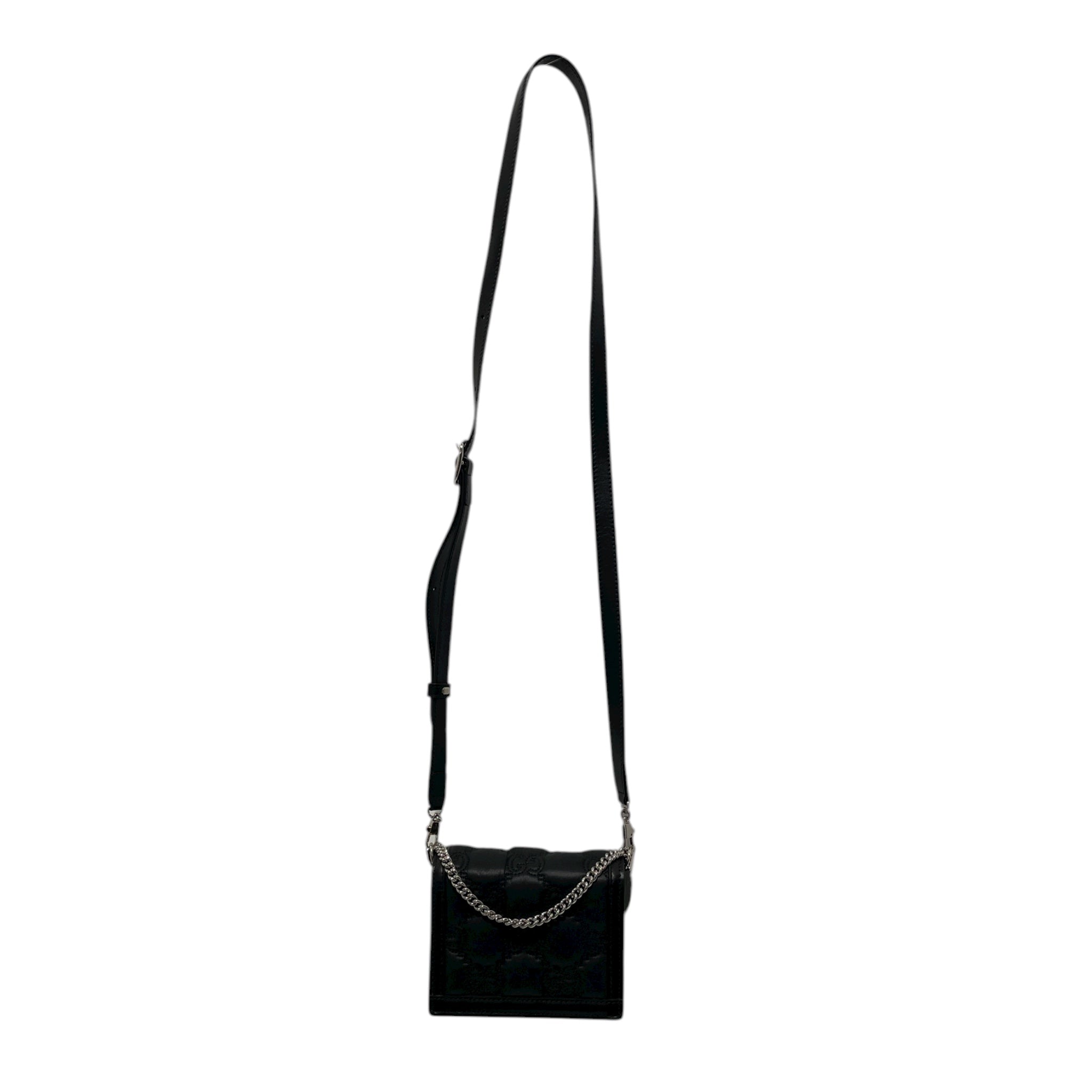 GUCCI/Cross Body Bag/Monogram/Leather/BLK/723777211147 view 2