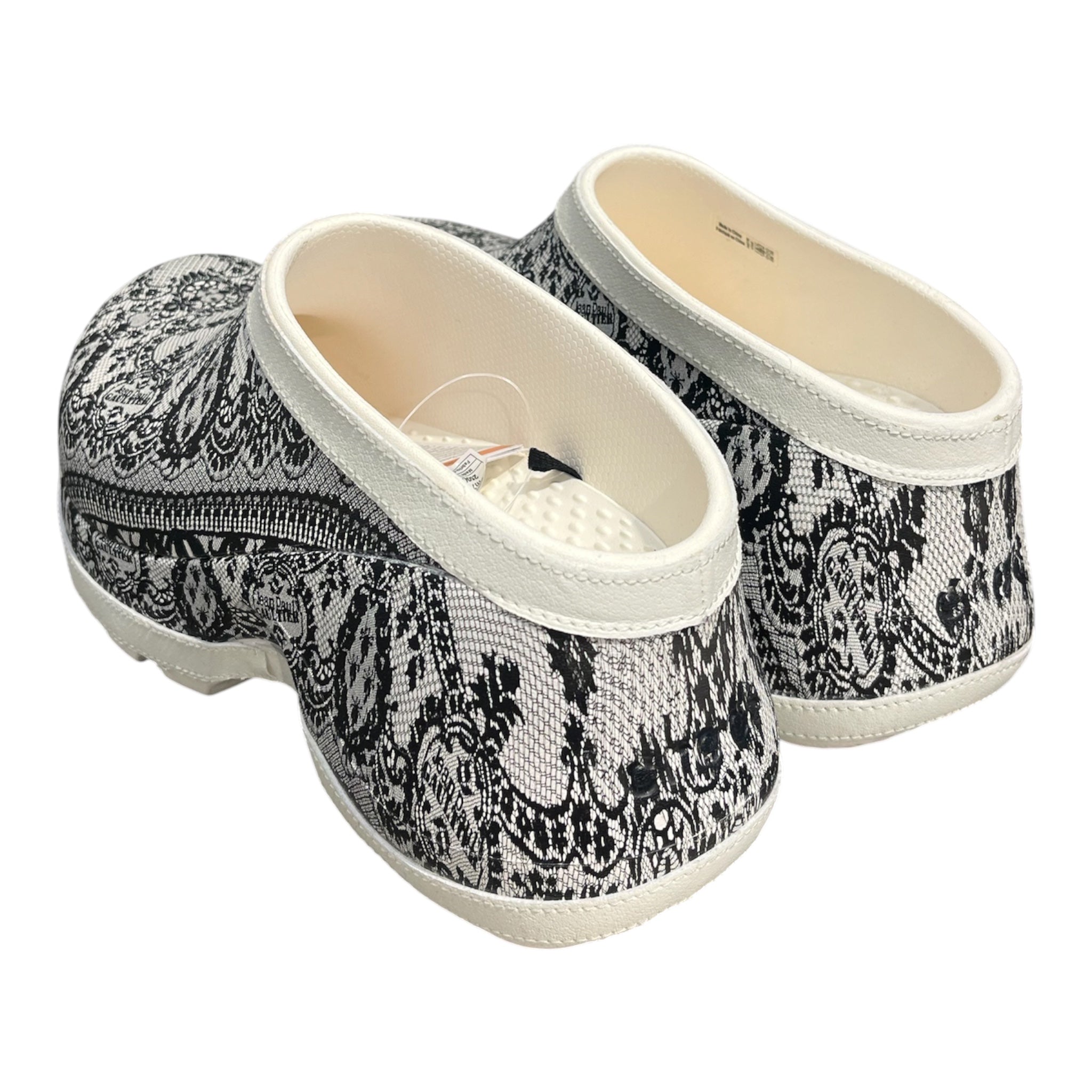 crocs/Jean Paul Gaultier/Shoes/US 9/All Over Print/WHT/black borque / lace print view 2