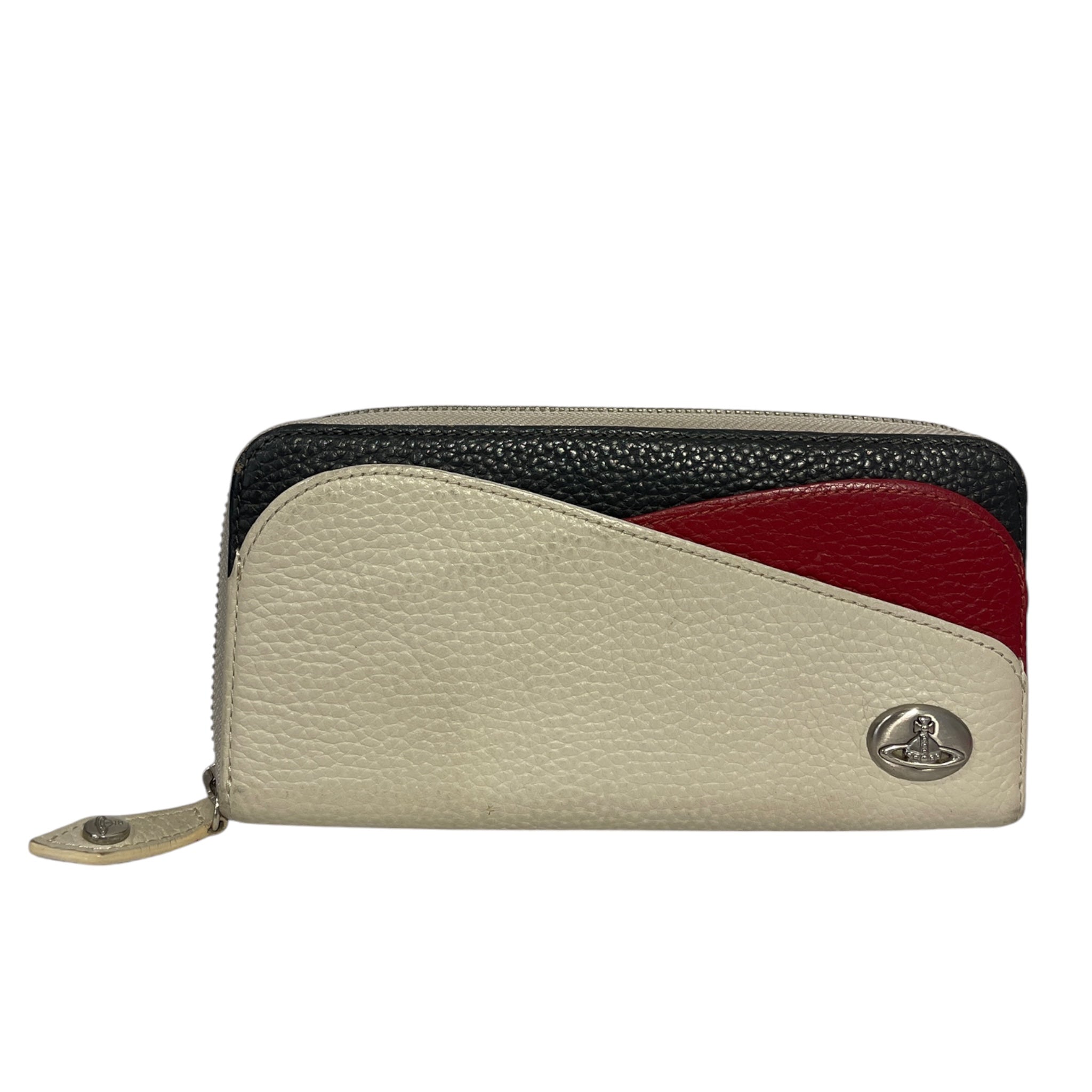 Vivienne Westwood/Long Wallet/Leather/CRM/L's/TRICOLOR, BLU,RED view 1