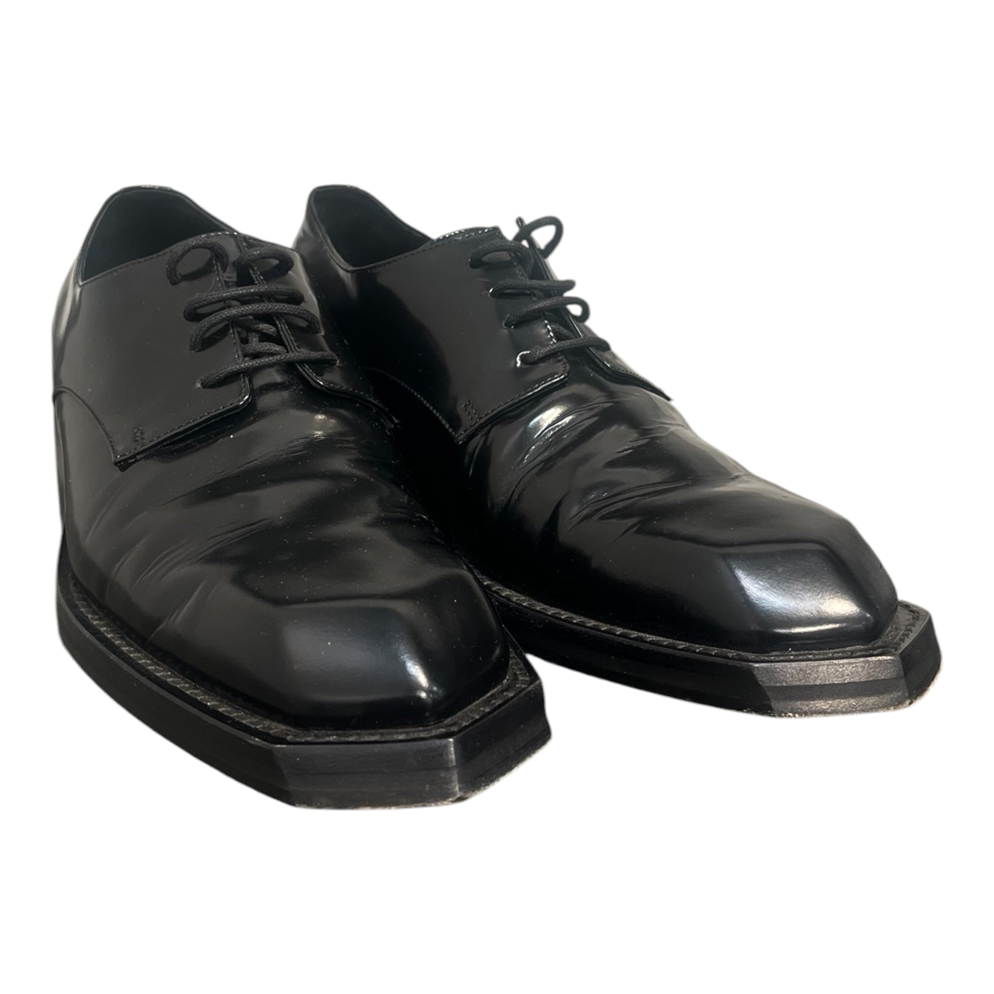 MARTINE ROSE/Dress Shoes/US 10/Leather/BLK/asymetrical toe box