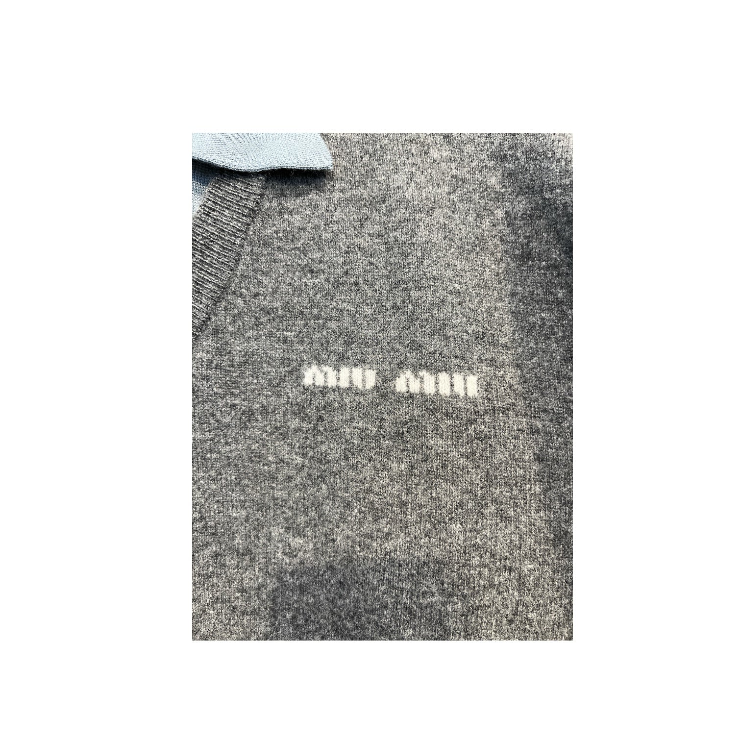 MIU MIU/LS Shirt/L/Wool/GRY/collared knit view 3