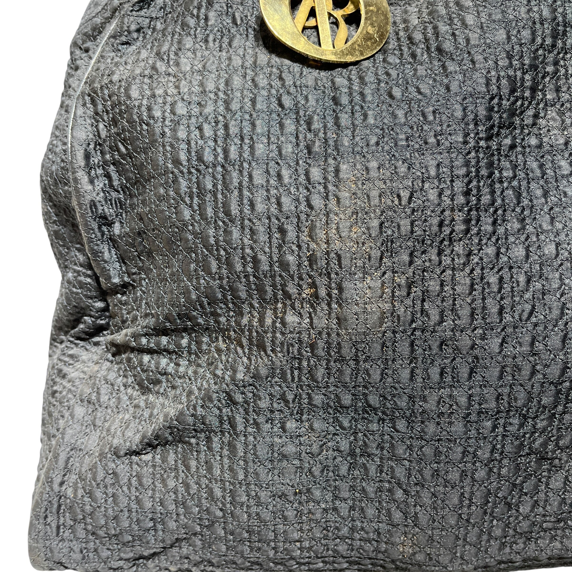 Christian Dior/Bag/Polyester/BLK/duffle bag gold hardware view 4