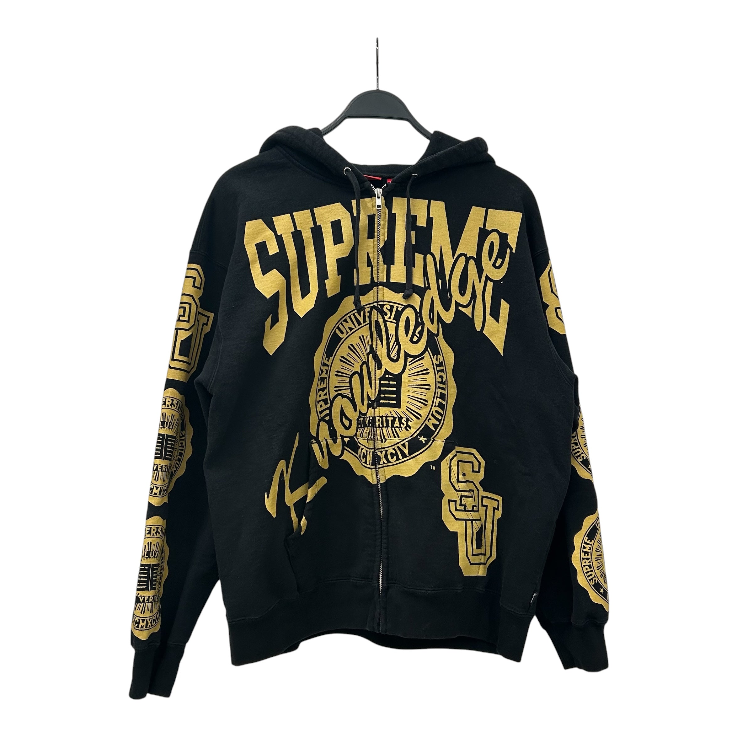 Supreme/Zip Up Hoodie/L/Cotton/BLK/knowledge reign view 1