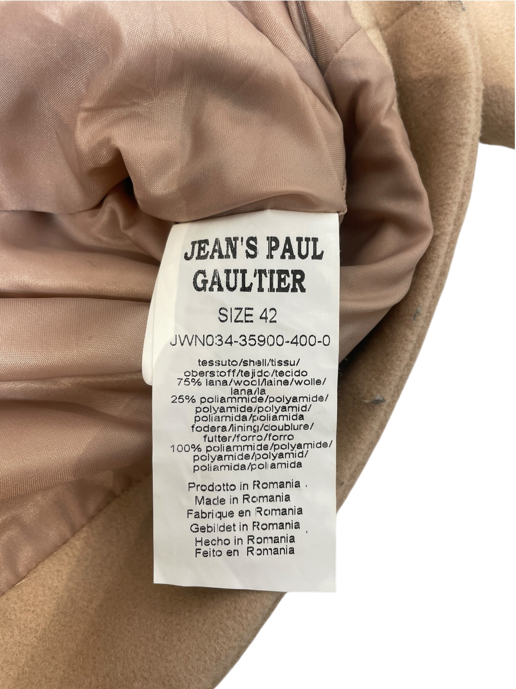 Jean Paul Gaultier/Jacket/42/Wool/BEG/Single Breasted/sailor collar 1990s vintage view 4