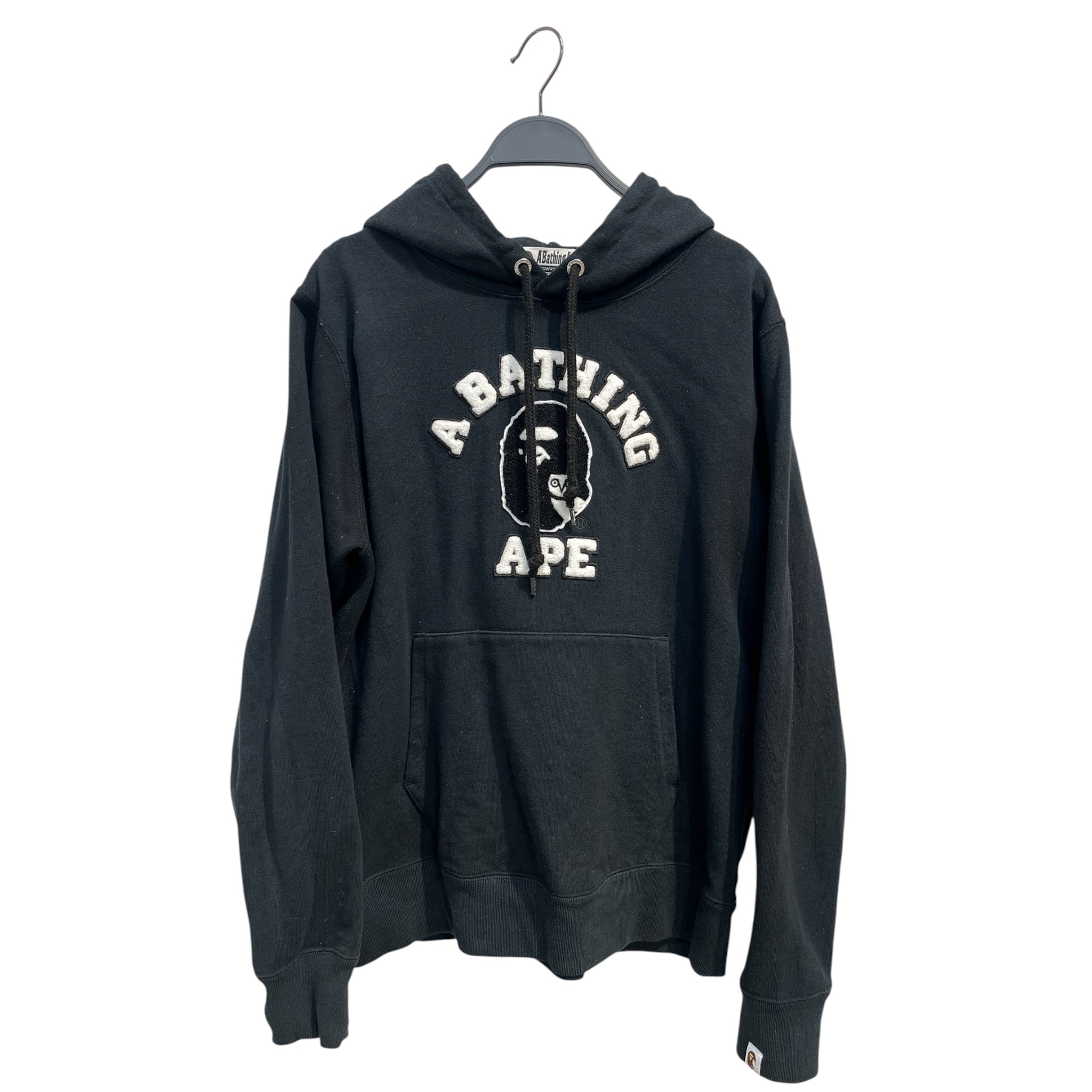 A BATHING APE/OCTOBERS VERY OWN(OVO)/Hoodie/M/Cotton/BLK/CHENILLE BAPEHEAD LOGO view 1
