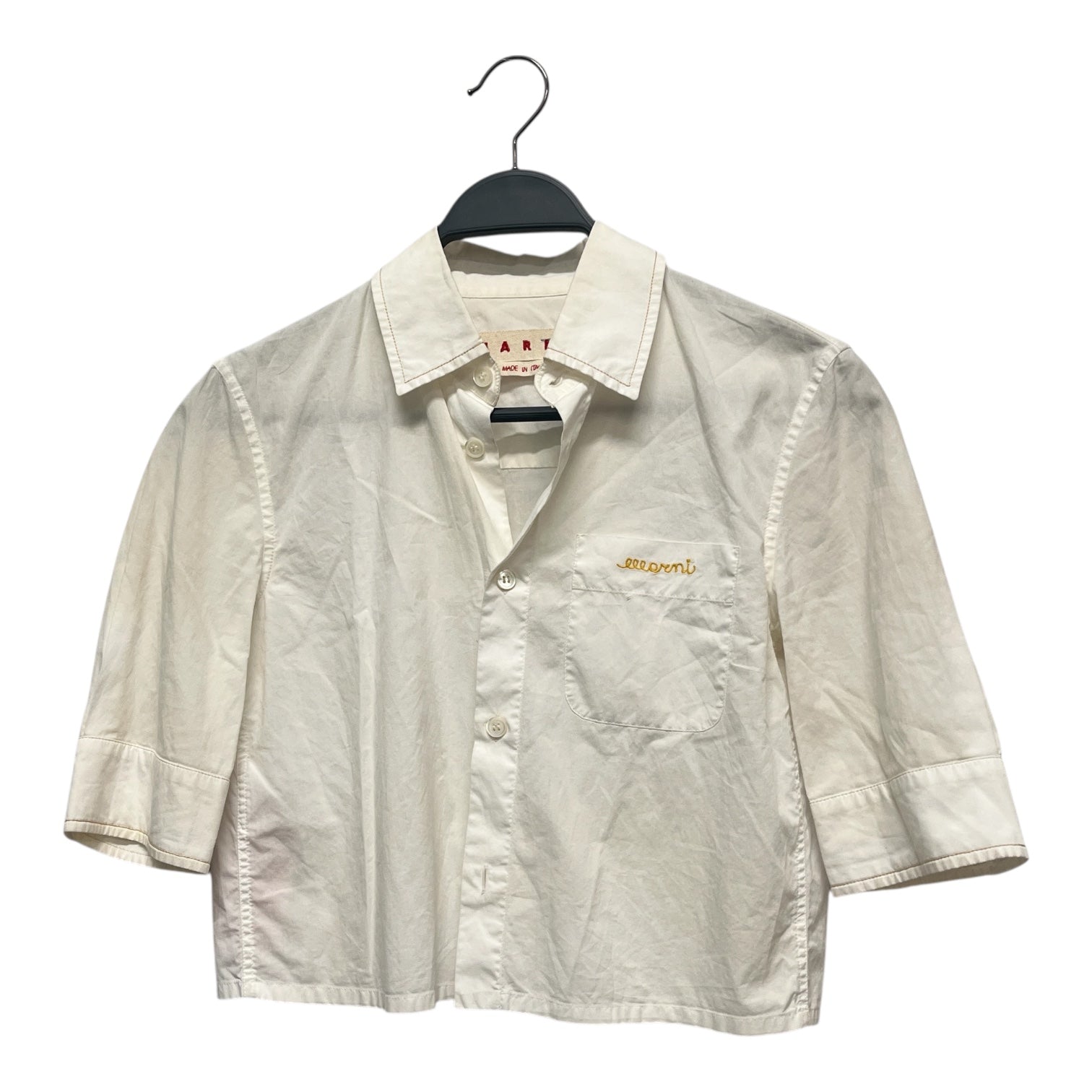MARNI/3|4S Shirt/36/Cotton/WHT/BEIGE STITCHING BNWT view 1