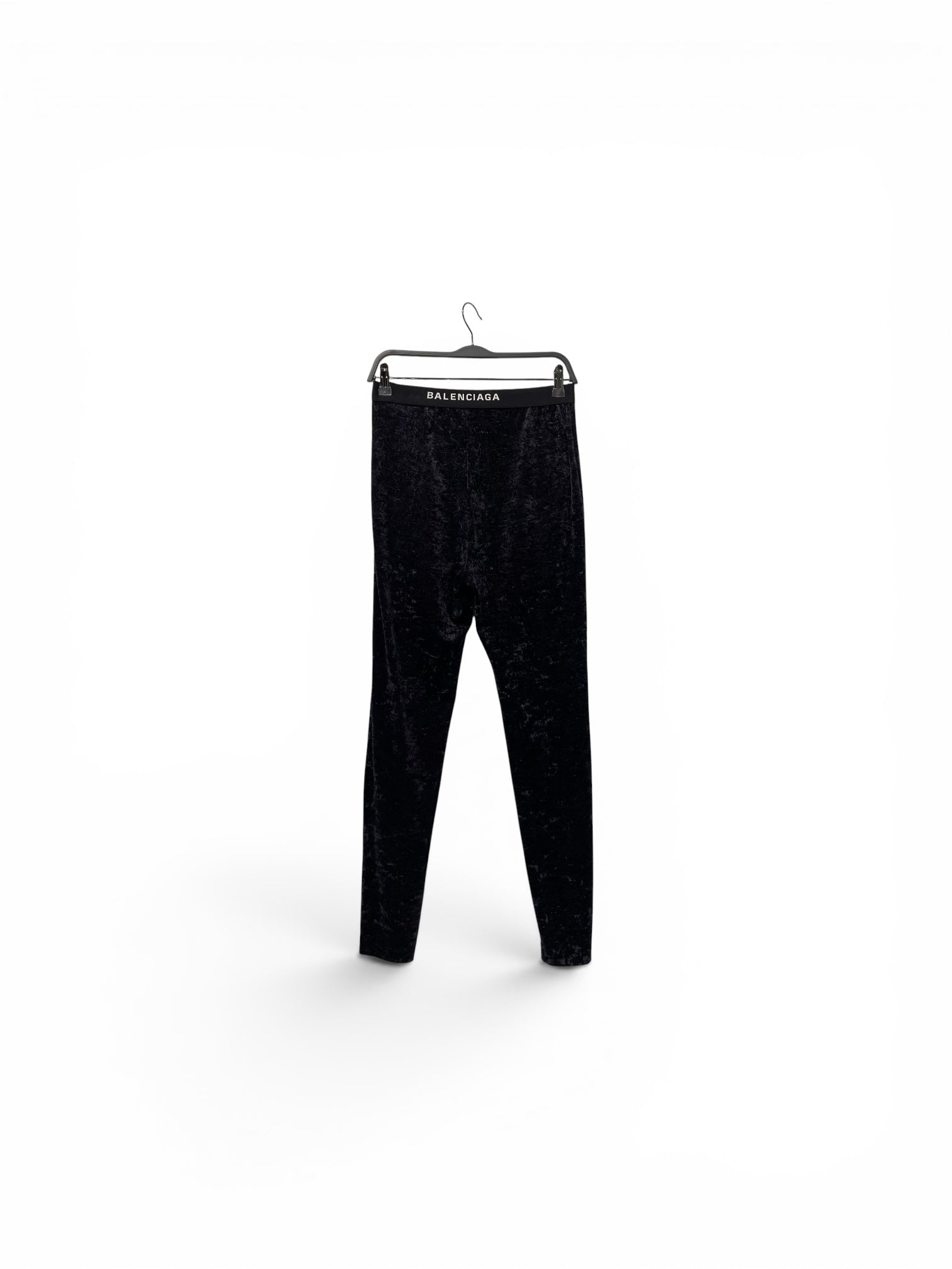 BALENCIAGA/Skinny Pants/40/Velour/BLK/2018 ZIP POCKET CRUSHED VELVET view 2