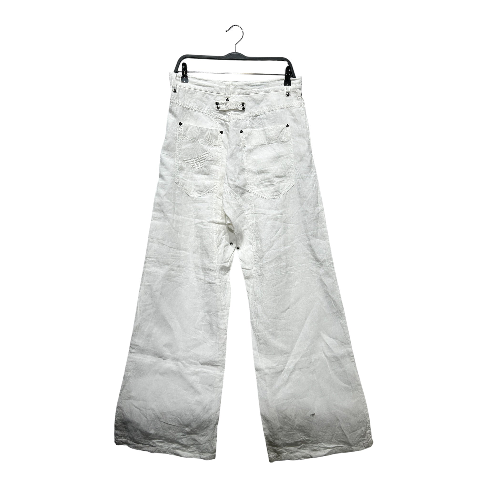 EMPORIO ARMANI/Straight Pants/46/WHT/LINEN view 2