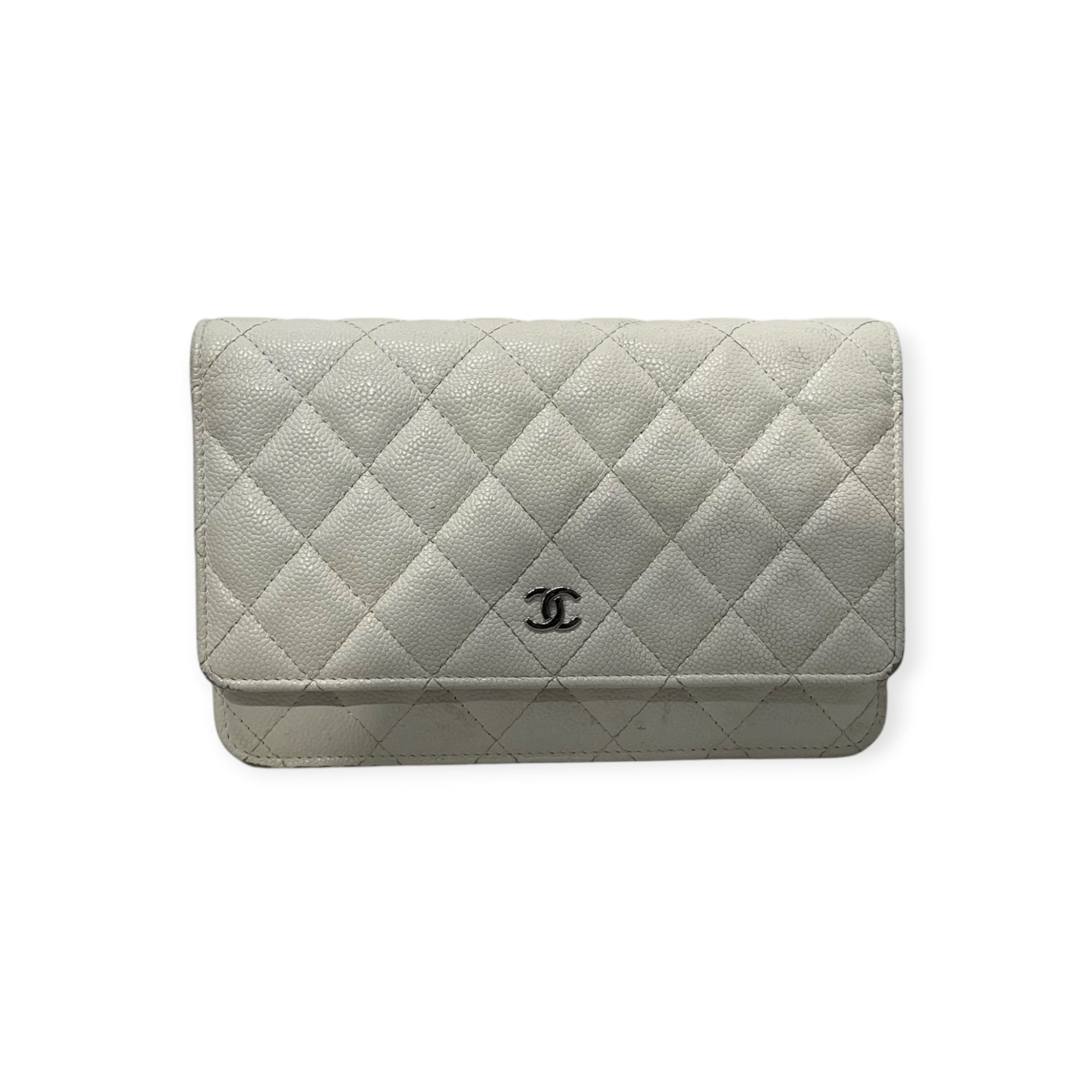 CHANEL/Cross Body Bag/Leather/WHT/CLASSIC MINI FLAP view 3