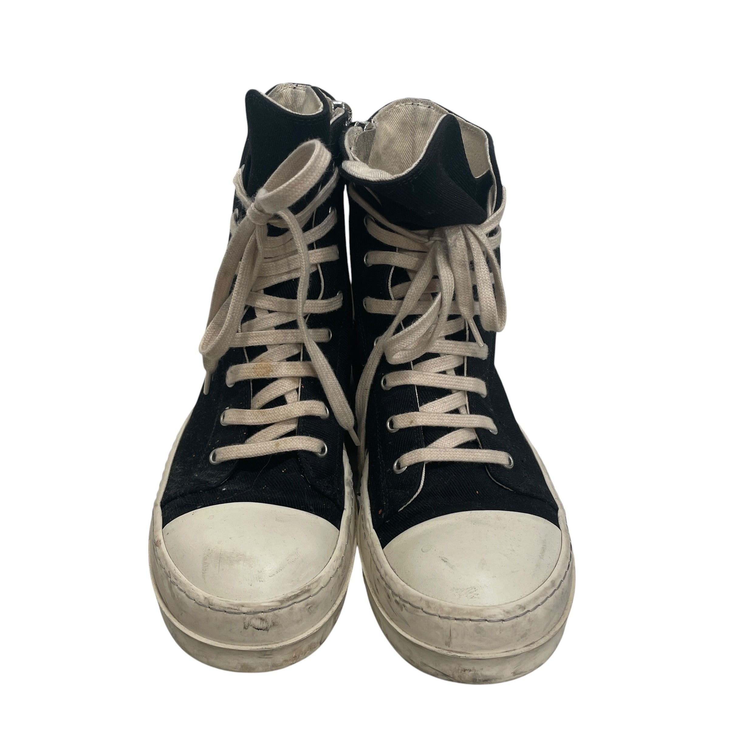 RICK OWENS DRKSHDW/Hi-Sneakers/EU 40/Cotton/BLK/BLEACH SPLAT DOTS LACE UP DRK view 3