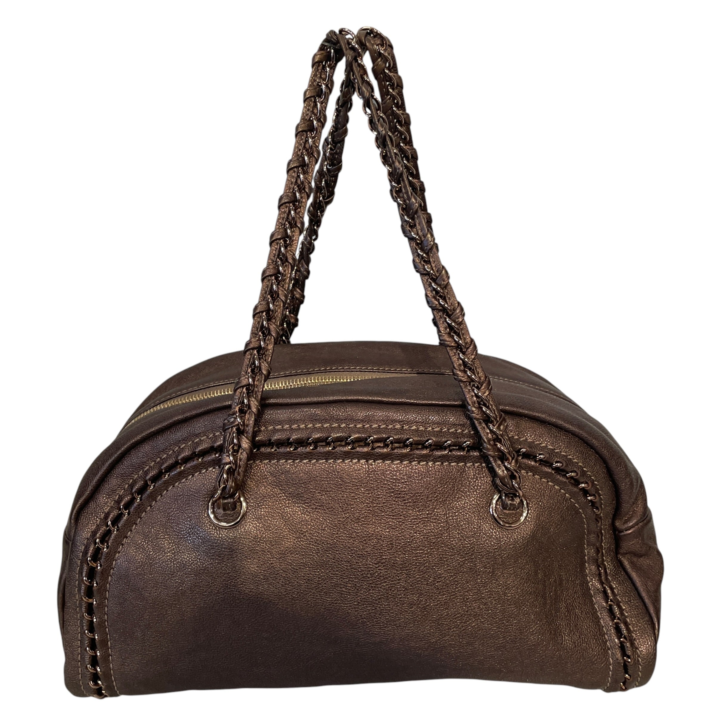 CHANEL/Bag/Leather/BRW/BOWLING BAG view 2