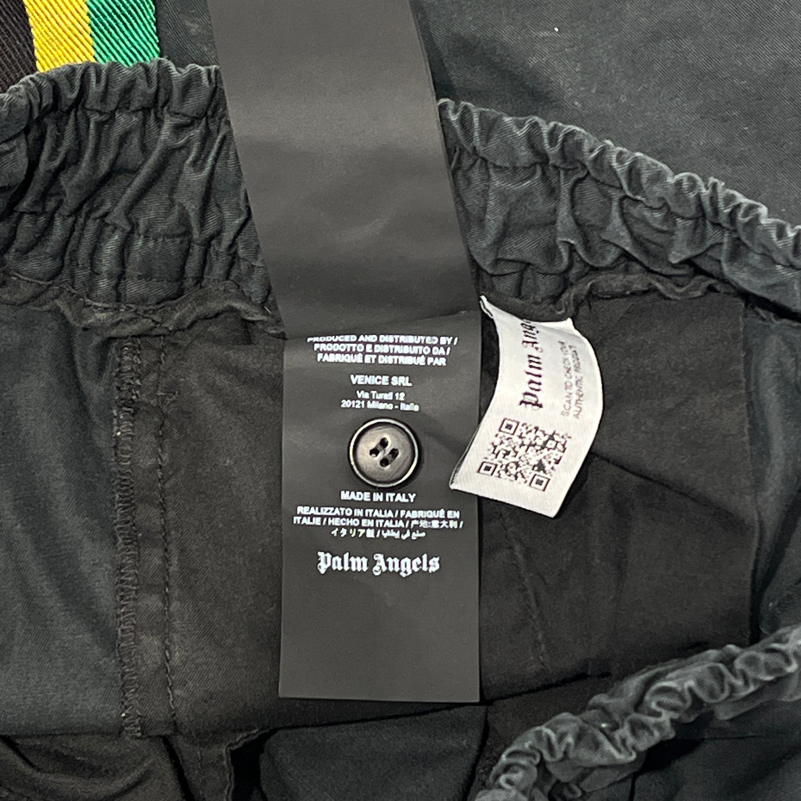 Palm Angels/Shorts/S/Cotton/BLK/Stripe/GREEN STRIPE view 8