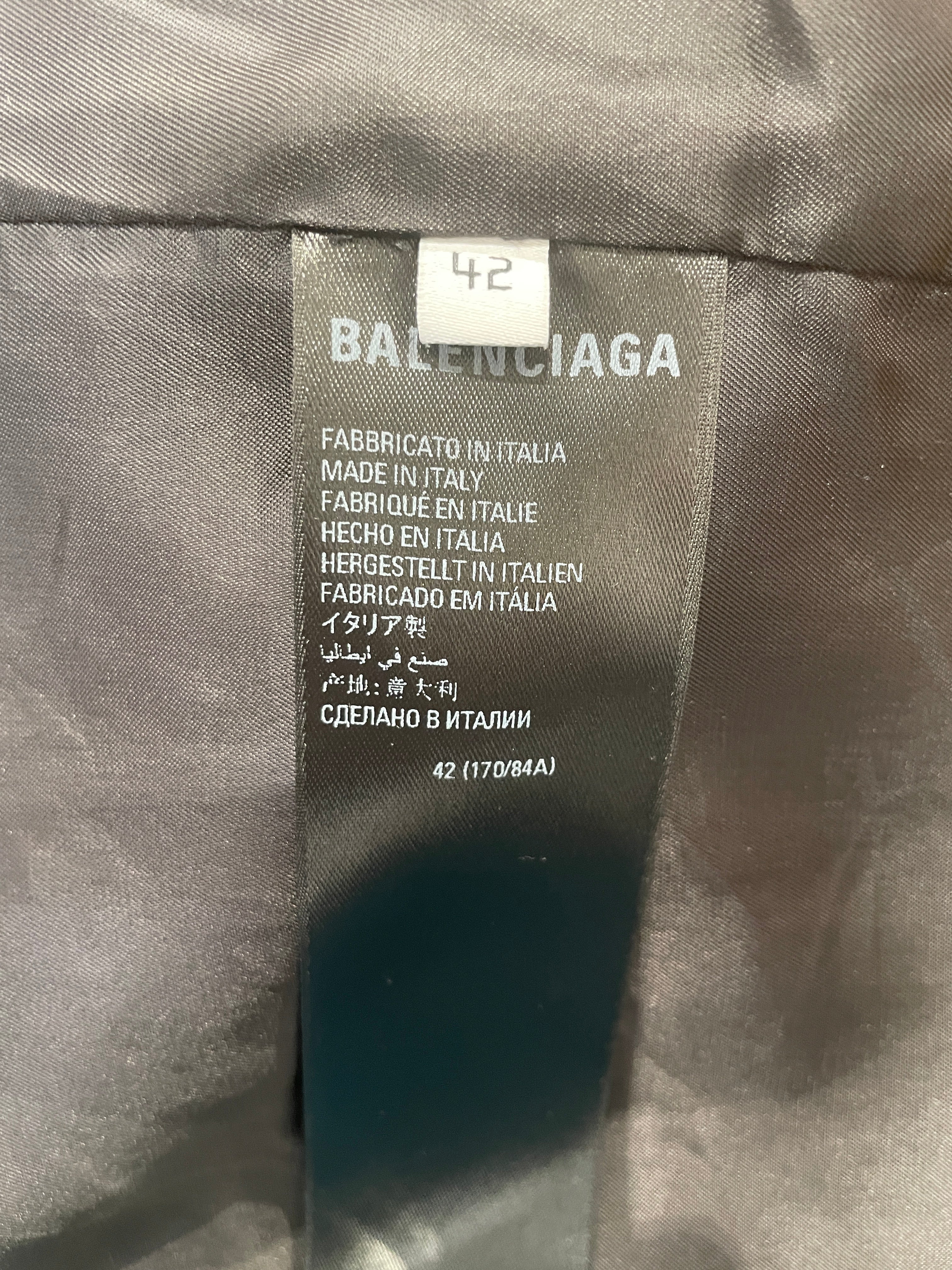 BALENCIAGA/Leather Jkt/42/Leather/BLK/LOGO PATCH LAMBSKIN BLAZER view 3