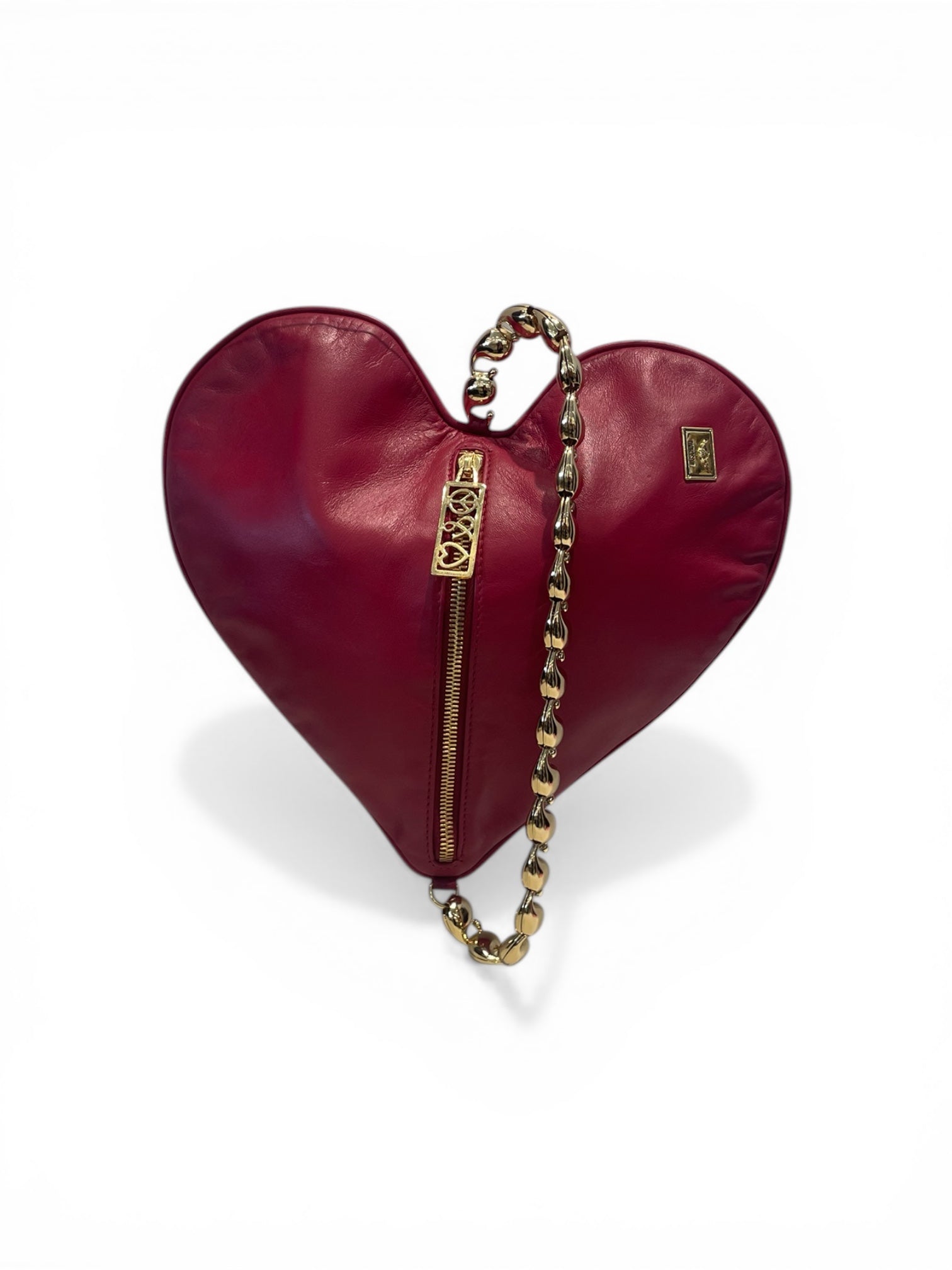 MOSCHINO/Clutch Bag/Leather/RED/Heart-Shaped Gold view 1
