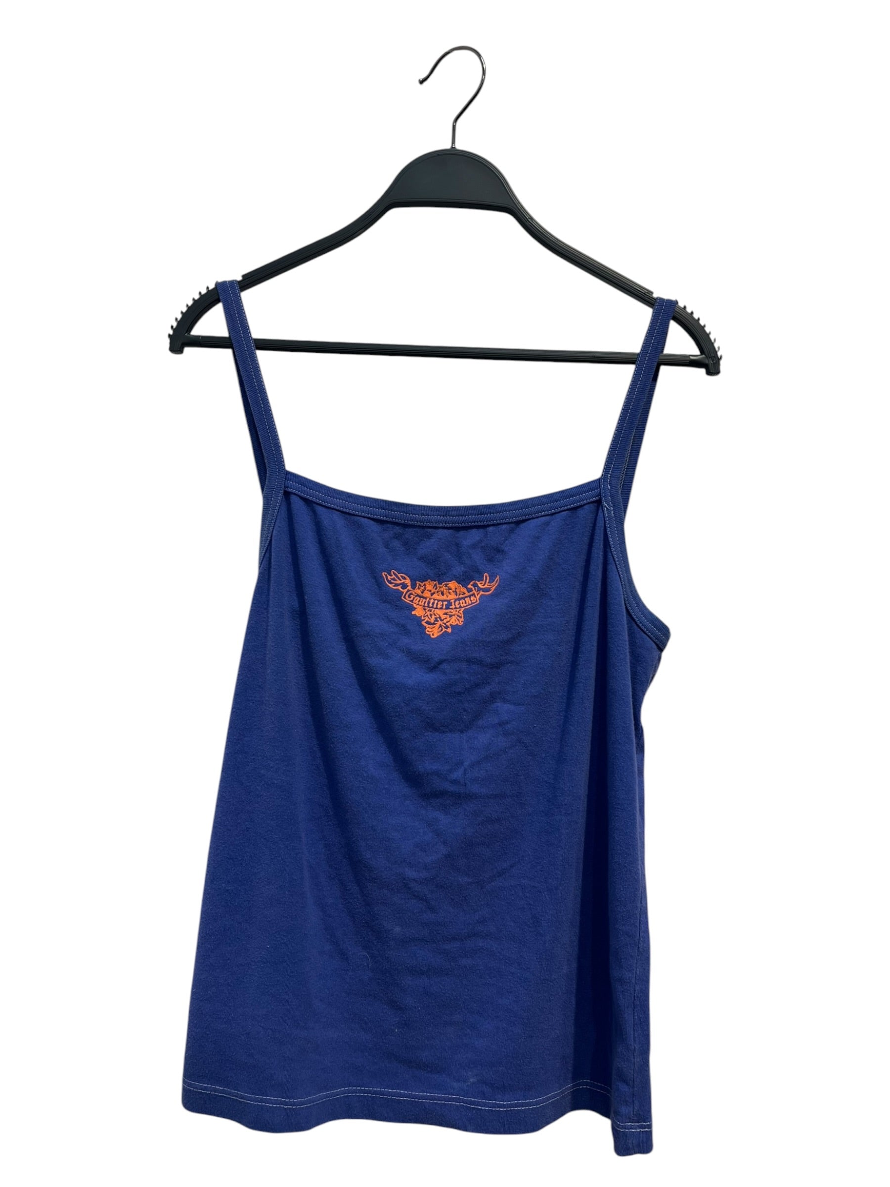 GAULTIER JEAN'S/SS Cut & Sew/L/Cotton/BLU/ORANGE LOGO EMBROIDERY view 1