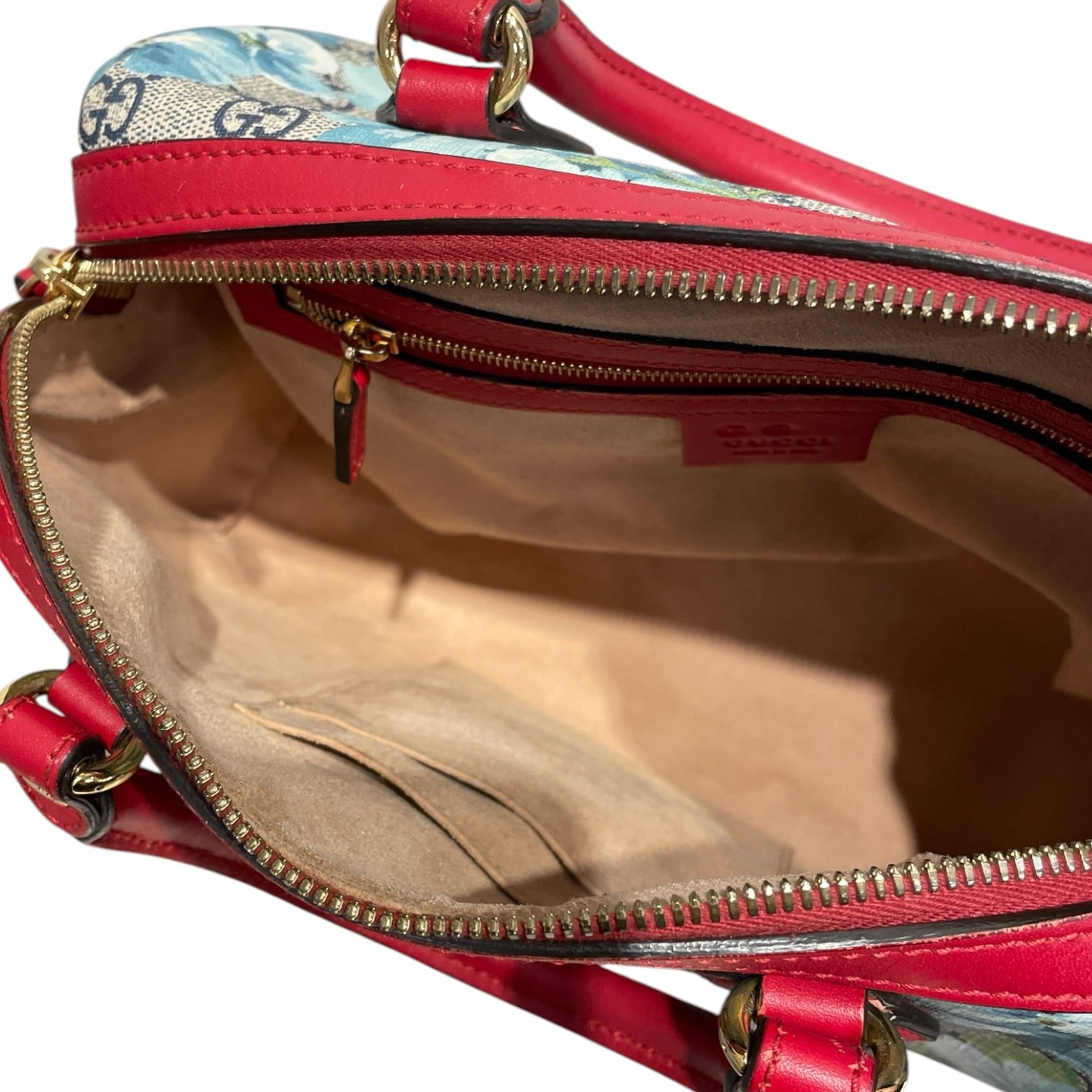 GUCCI/Hand Bag/Monogram/Leather/BEG/Supreme blooms bostom view 4