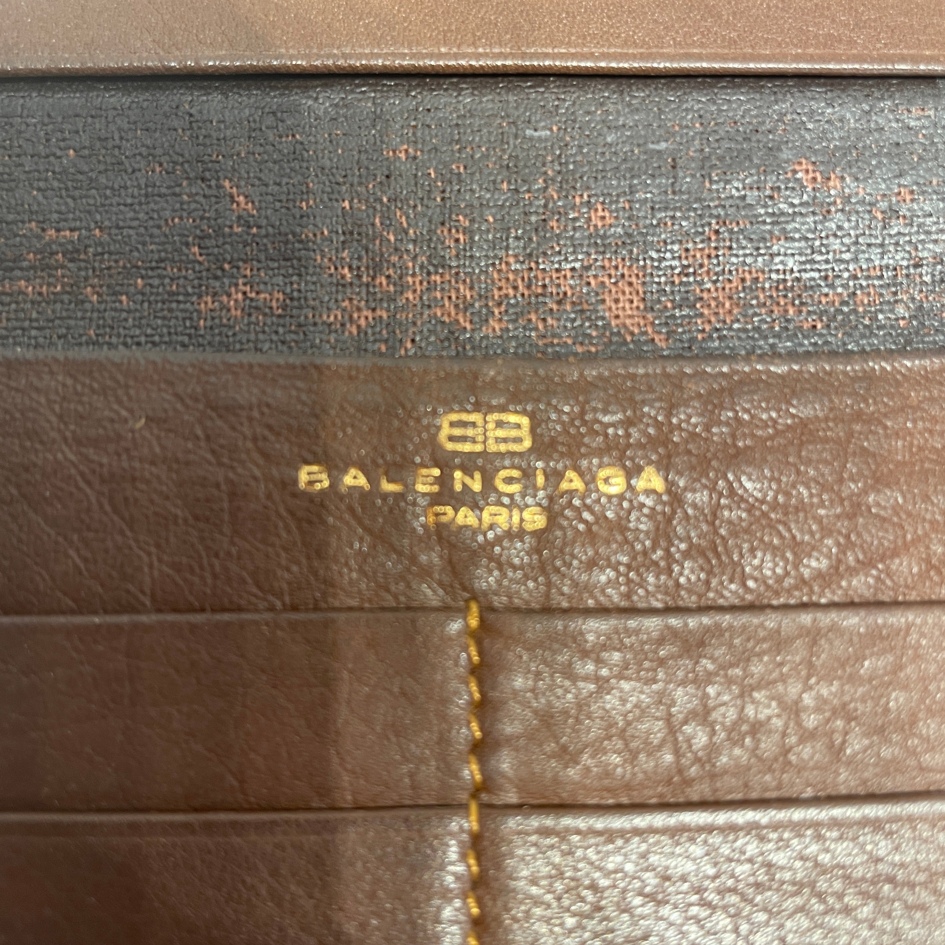 BALENCIAGA/Long Wallet/Leather/BRW/M's/FLAT DOUBLE B LOGO view 5