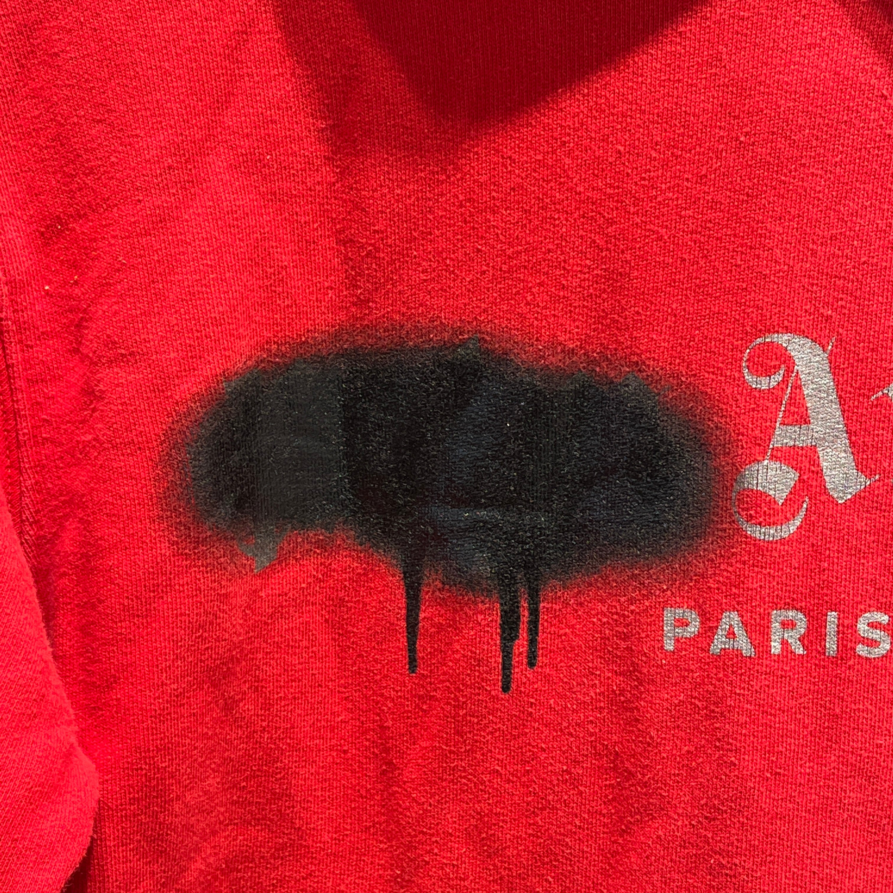 Palm Angels/Hoodie/XXS/Cotton/RED/black spray logo view 5